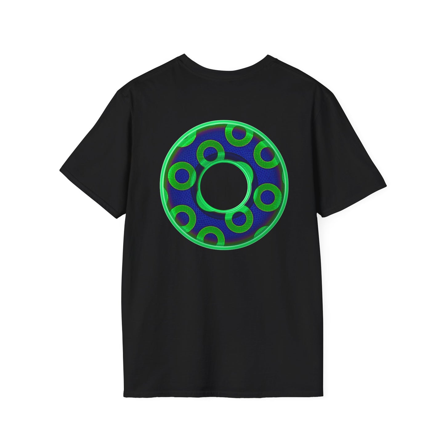 Plain Donuts/Unisex Soft-Style - "Plain Rustic Paradoxical Donuts" - light green/dark blue donuts