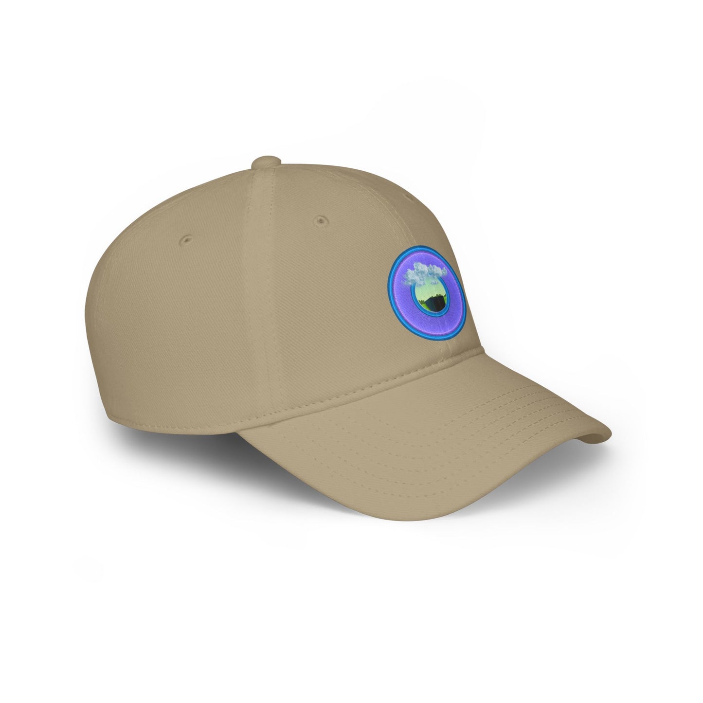Lumpy Donut Baseball Cap - "Got Rhombus?" - variant 4 - rustic light purple donut w/