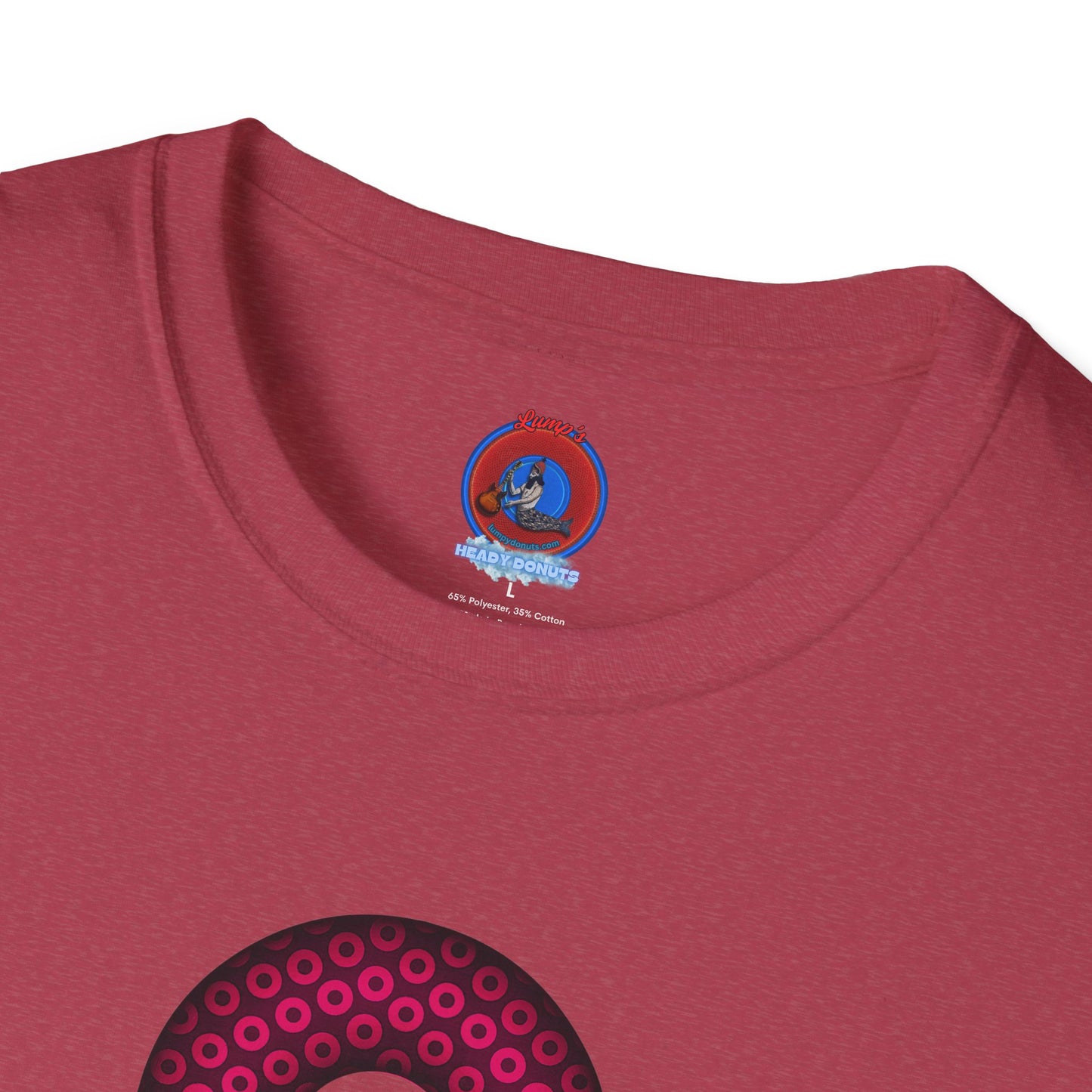 Plain Donuts/Unisex Soft-Style - "Plain Paradoxical Grided Donuts" - pink/burgundy donuts