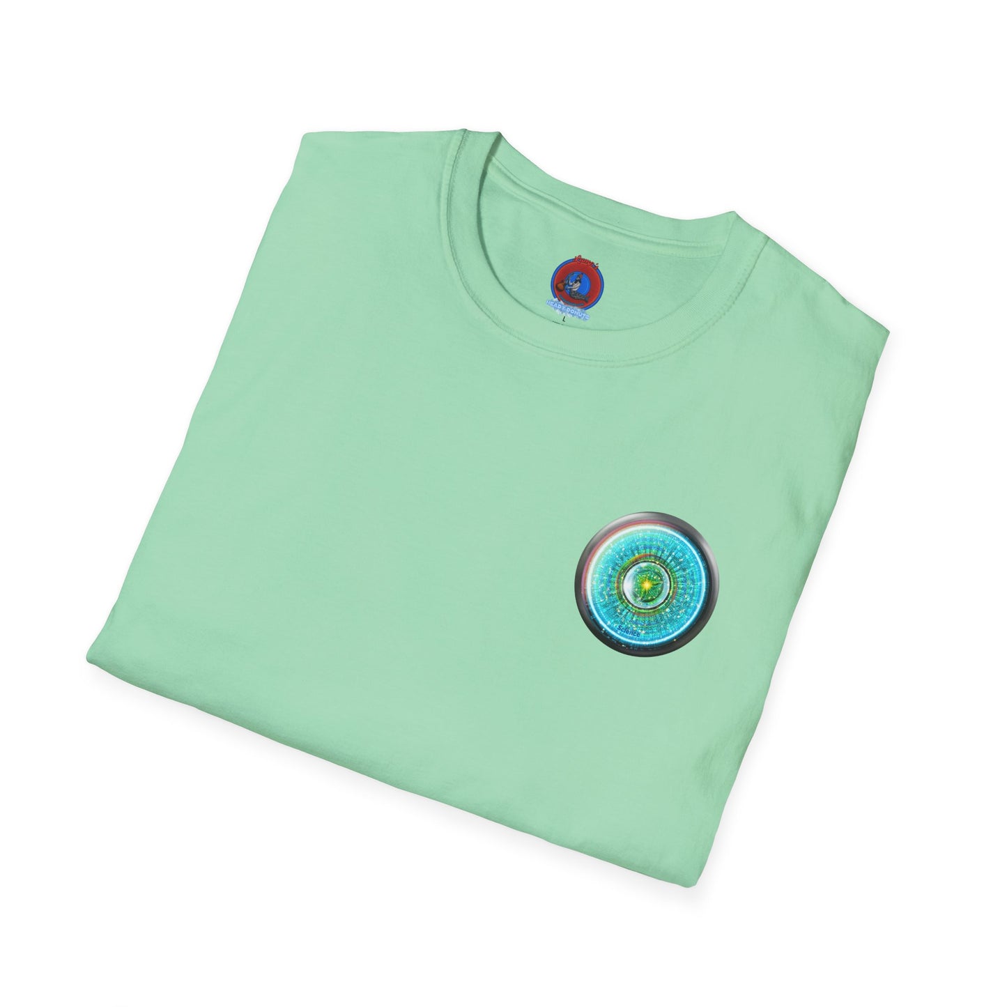 Classic Donut Tee - Unisex Soft-Style - "Donut of Life Tee" - vivid turquoise tube donut - variant 3
