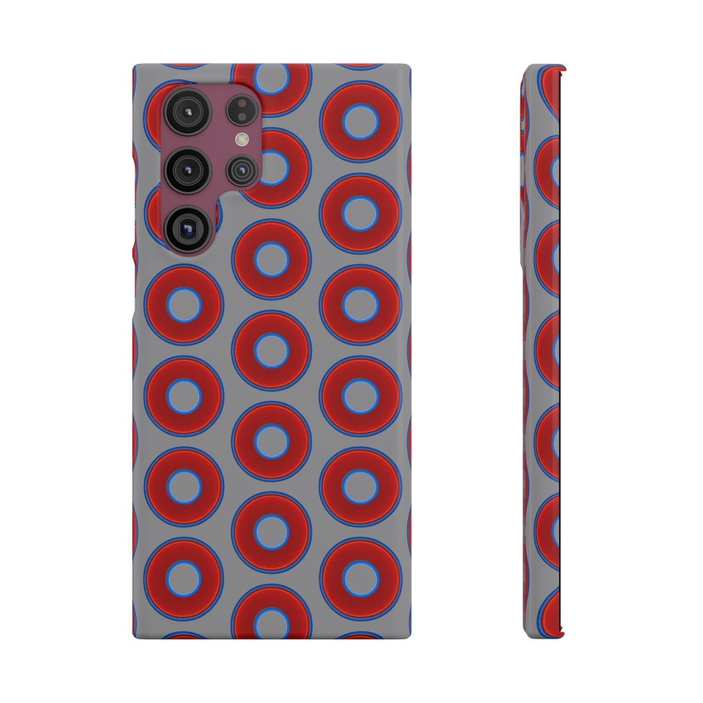 Donut Snap Case - red vivid donut print w/gray background