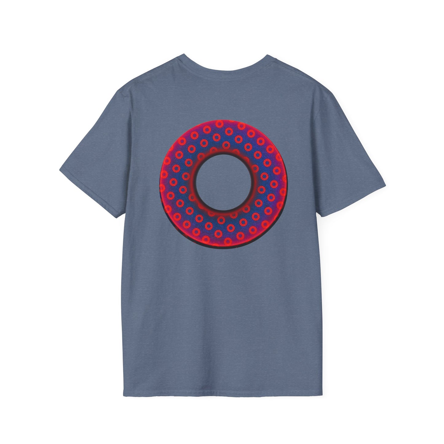 Classic Donut Tee - Unisex Soft-Style - "Vivid Donut inside a Paradox Donut" - blue/red electric paradox donut - variant 2 w/hole