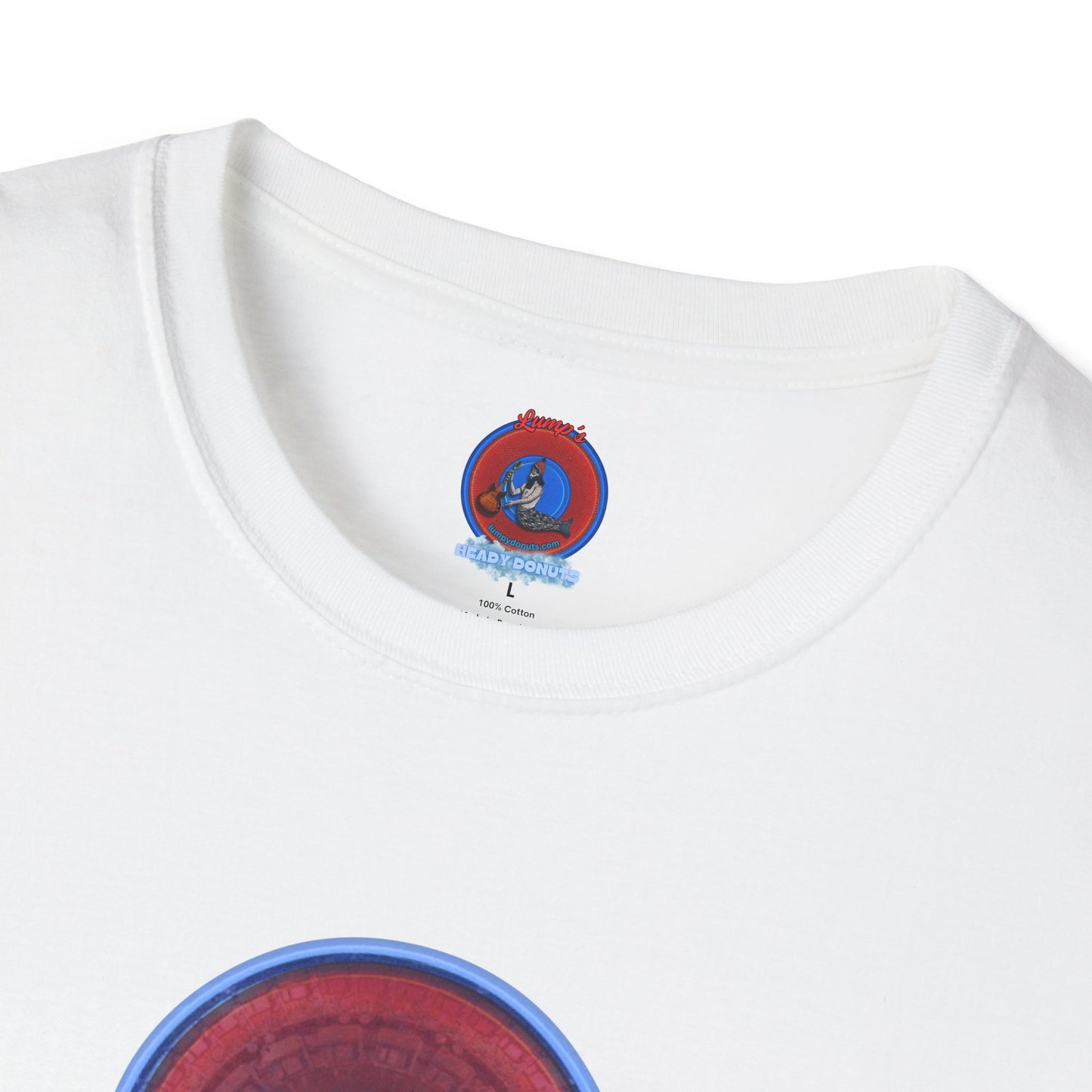 Classic Donut Tee - Unisex Soft-Style - "Homer's Pefect Donut" - series 1.0  - variant 3 - light blue edging