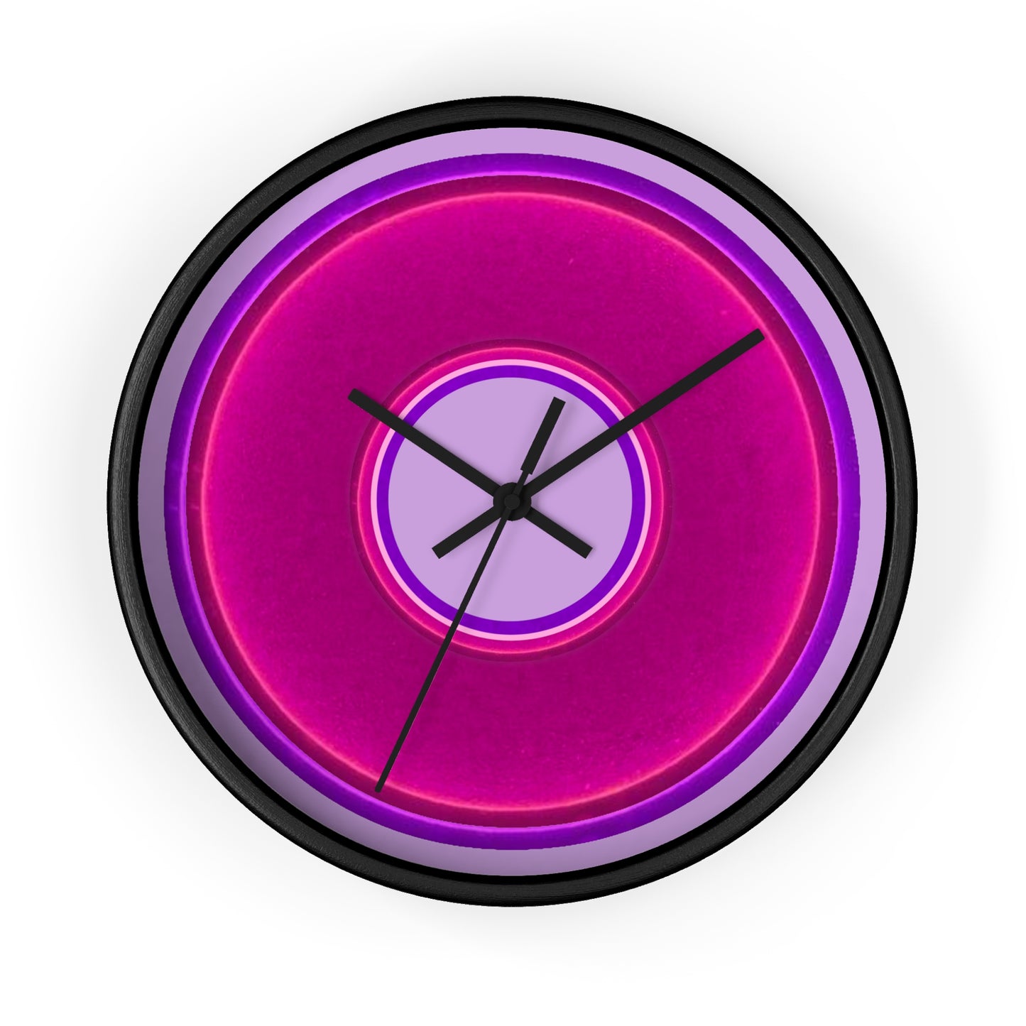 Lumpy Wall Clock - magenta vivid donut - variant 4 - w/wisteria purple background