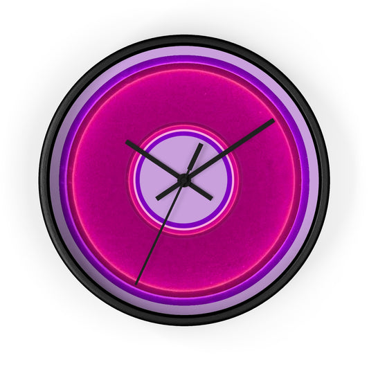 Lumpy Wall Clock - magenta vivid donut - variant 4 - w/wisteria purple background