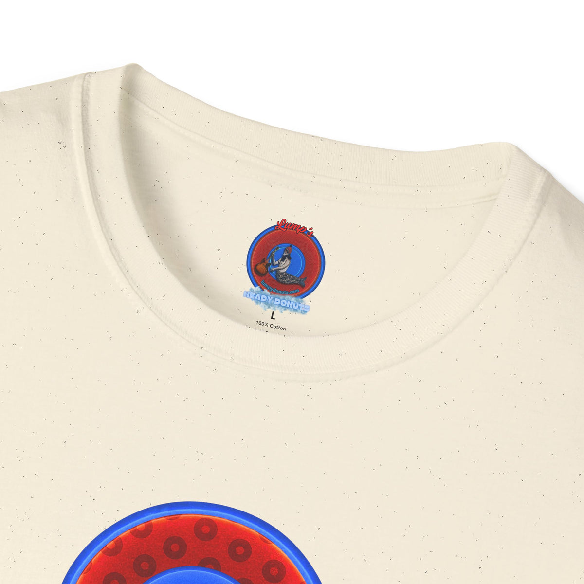 Classic Donut Tee - Unisex Soft-Style - "Read the F'ing Donut Book" - paradoxical widemouthed red/blue donut - variant 2