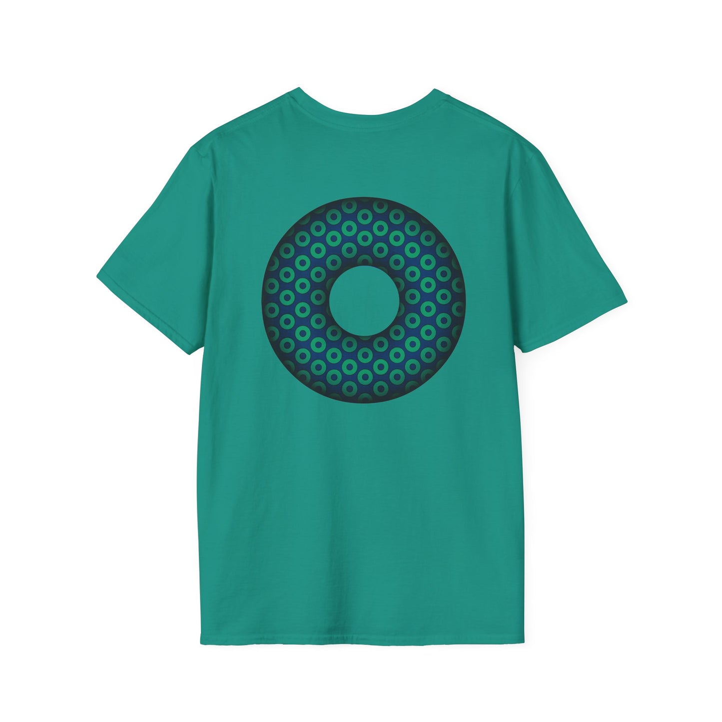 Plain Donuts/Unisex Soft-Style - "Plain Paradoxical Grided Donuts" - dark blue/teal donuts