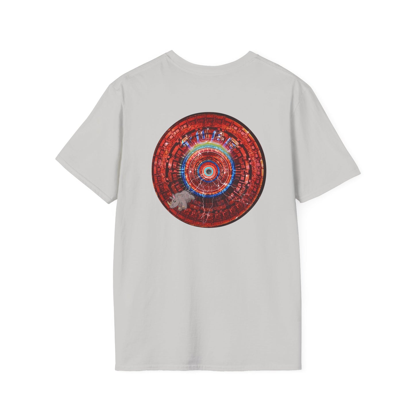 Classic Donut Tee - Unisex Soft-Style - "Rhinos Do Run From Thunder" - series 1.0  - variant 1 - red donut