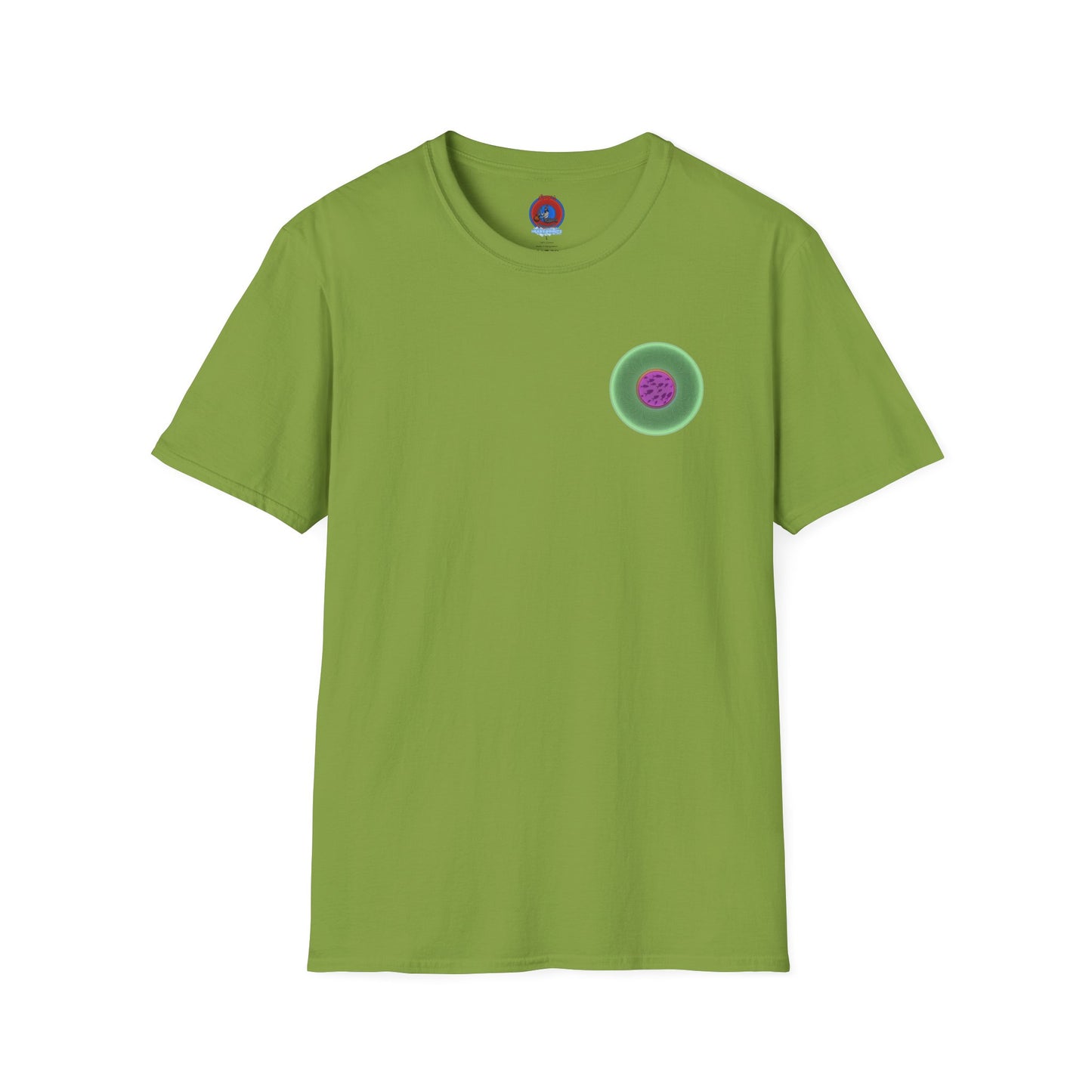 Classic Donut Tee - Unisex Soft-Style - "Swimming By" - variant 1 - series 1.0 - florescent green donut