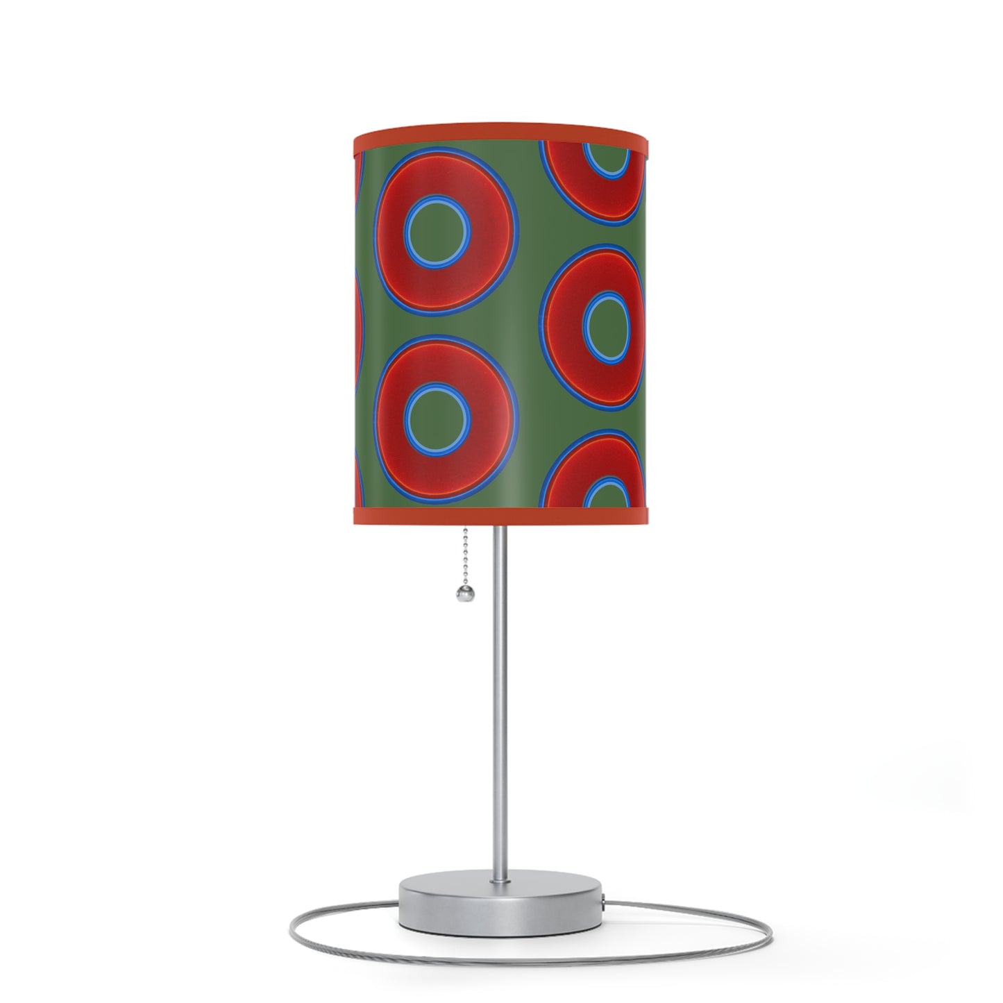 Lumpy Accent Lamps - red vivid donuts w/dark green background