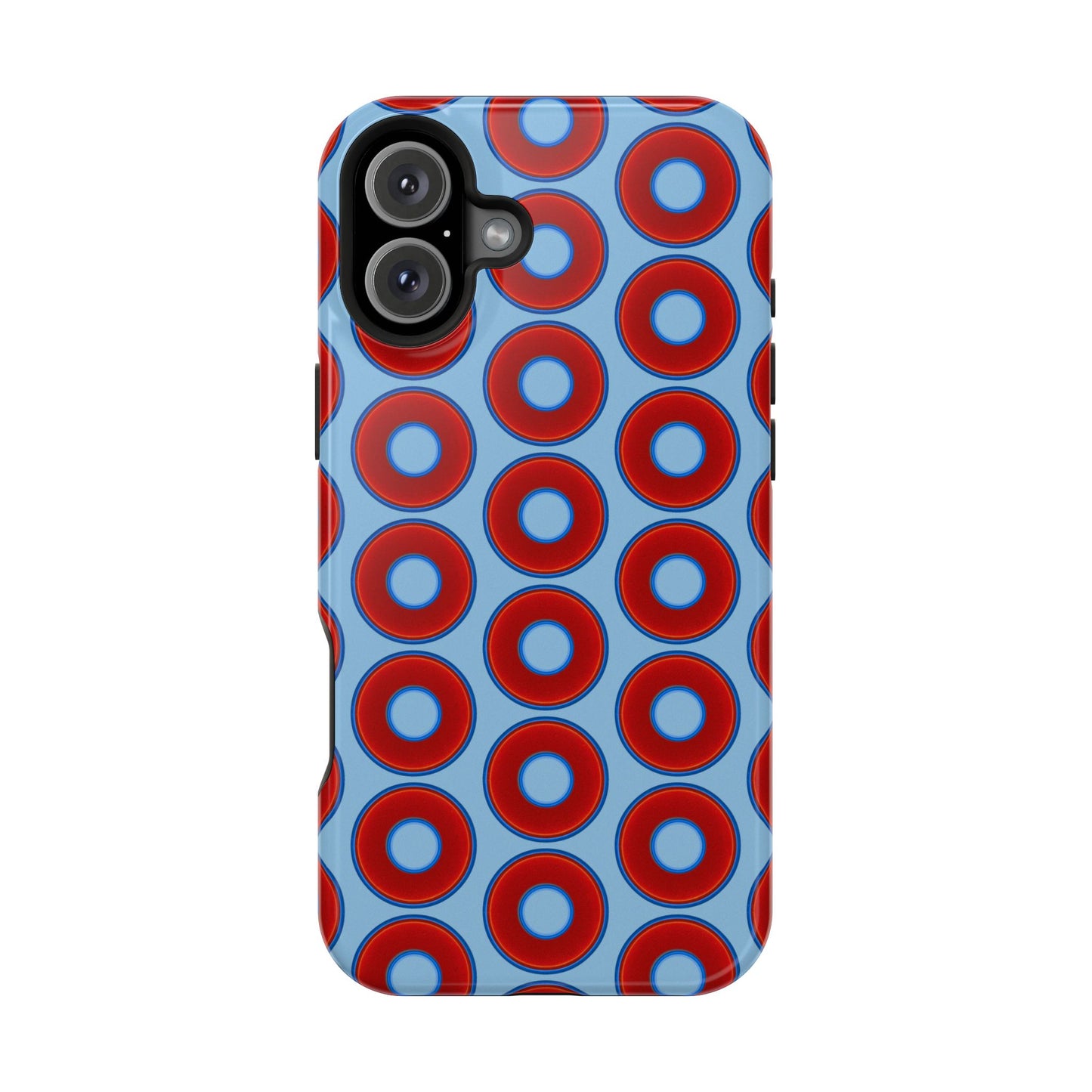 Magnetic Tough Donut Case - red vivid donut print w/sky blue background