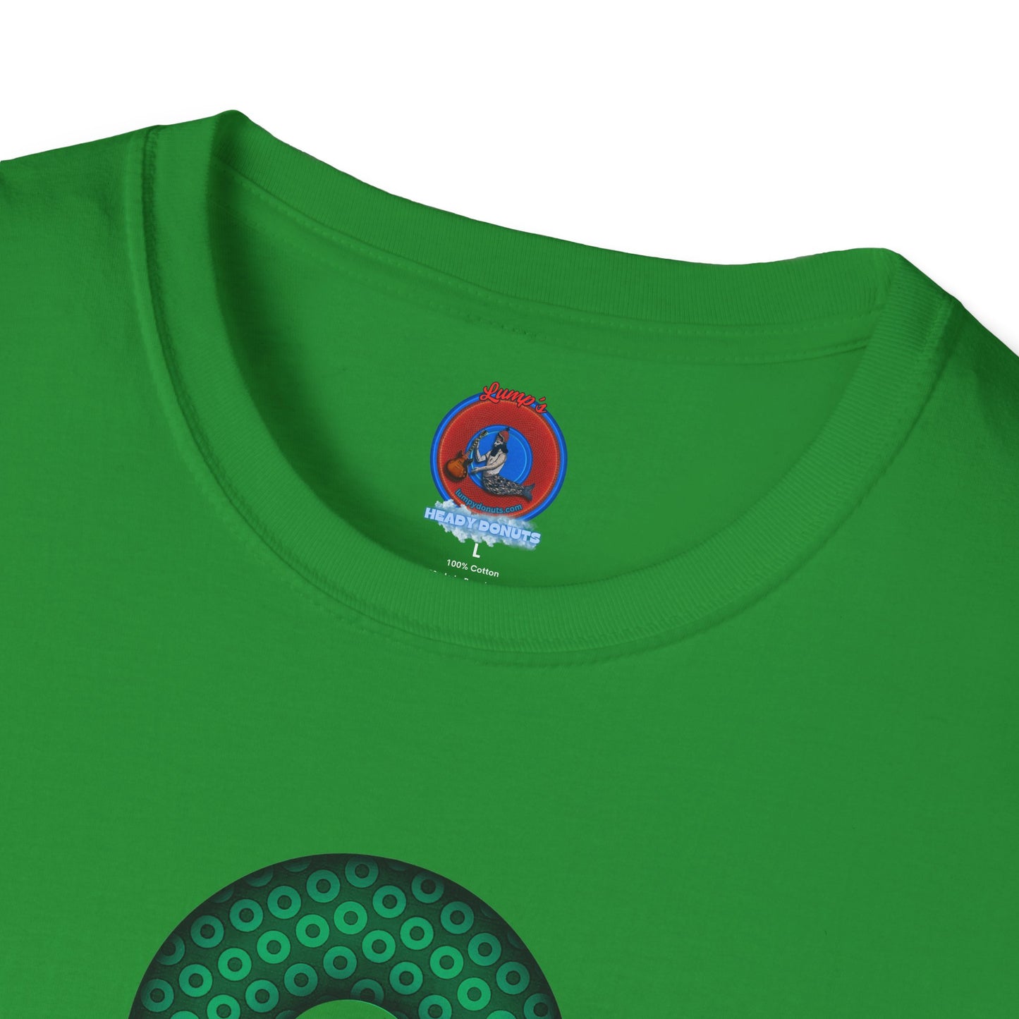 Plain Donuts/Unisex Soft-Style - "Plain Paradoxical Grided Donuts" - green/dark green donuts