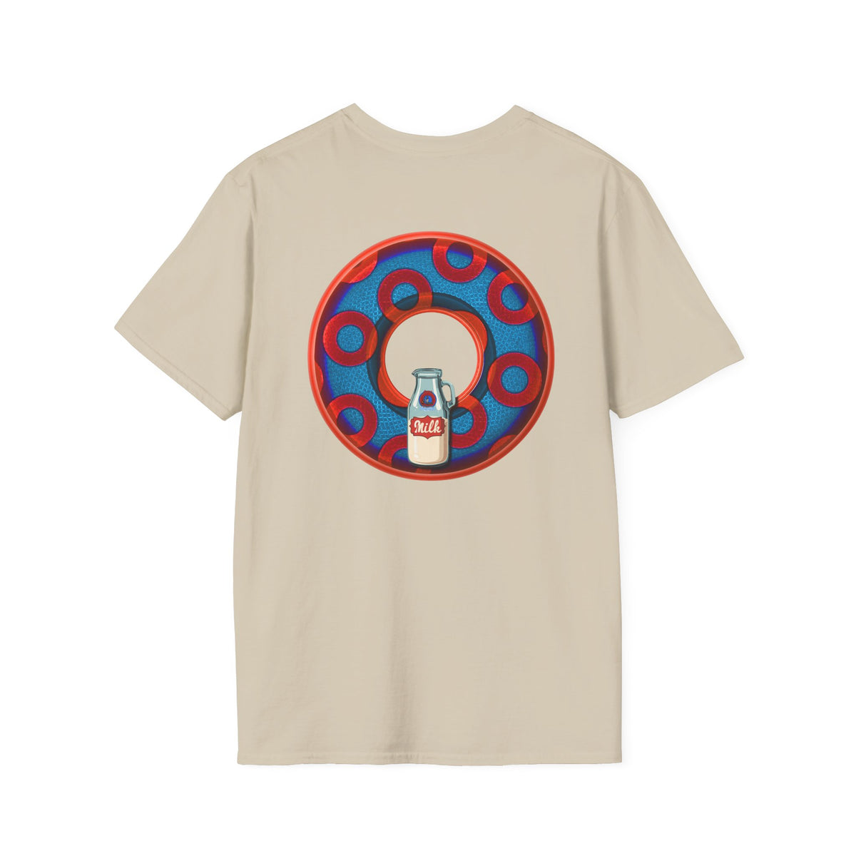 Classic Donut Tee - Unisex Soft-Style - "Wooked Cream - YEMSG Donut " - blue/red rustic paradox donut - variant 1