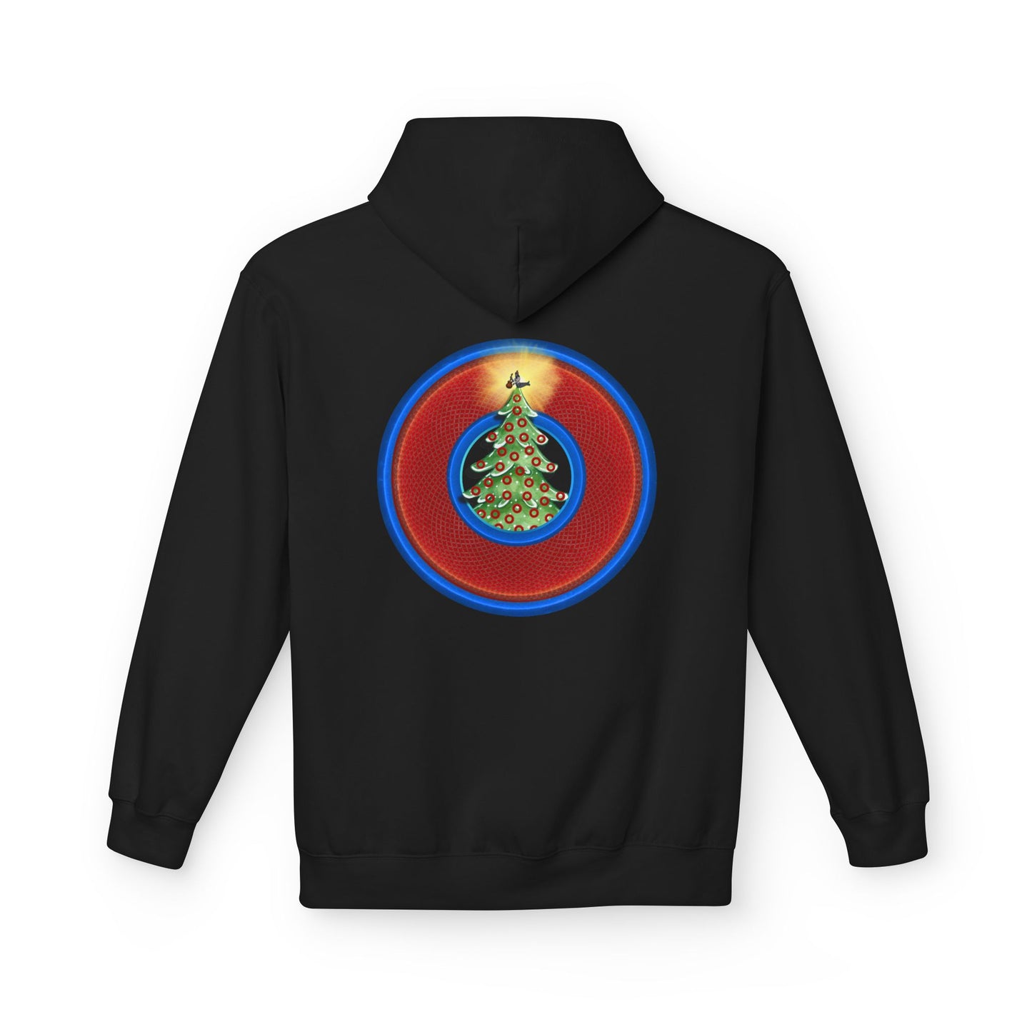Fleece Harry Hoodies [Midweight Soft-style] - "It's Always Phishmas in Philly" - red rustic donut