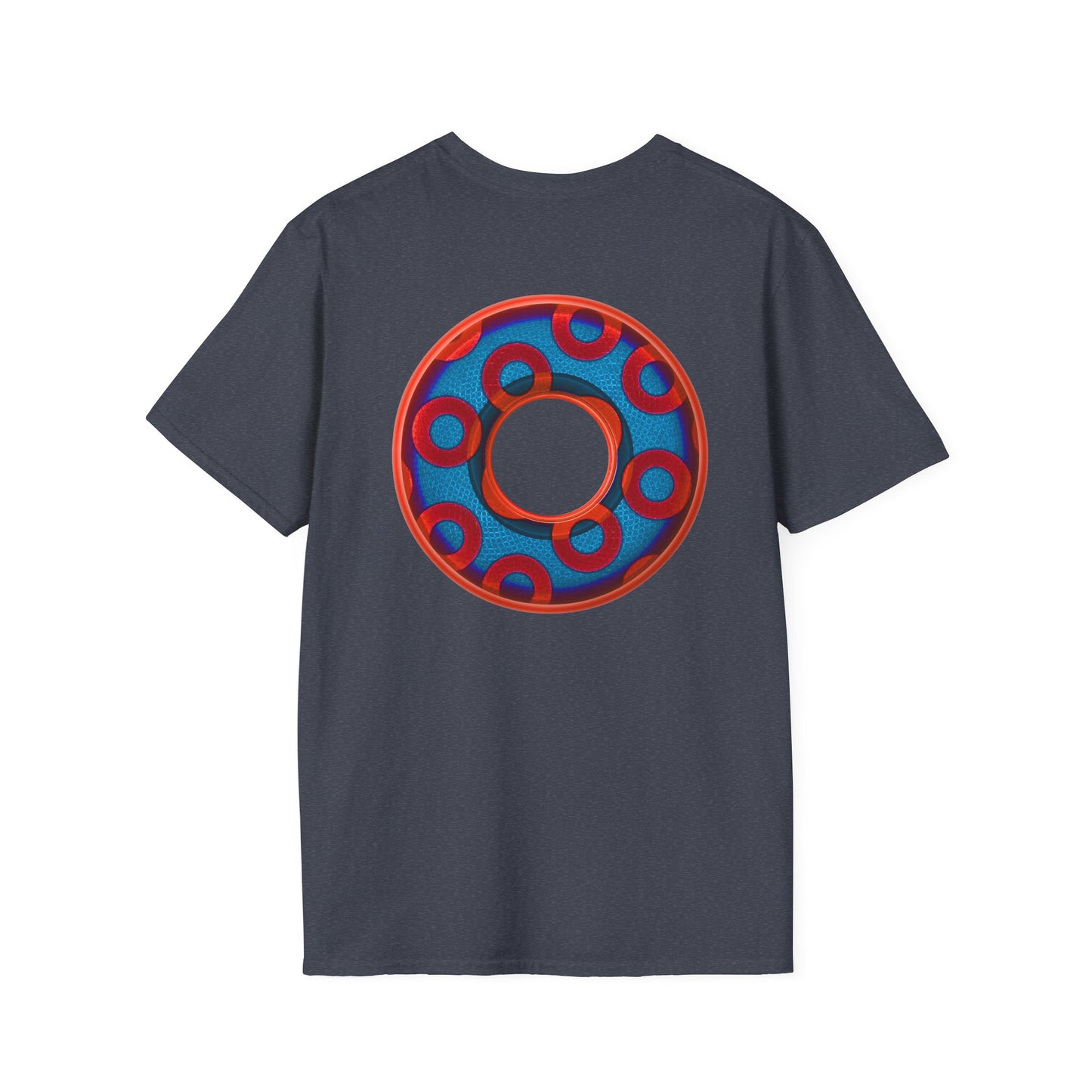 Plain Donuts/Unisex Soft-Style - "Plain Rustic Paradoxical Donuts" - red/light royal blue donuts