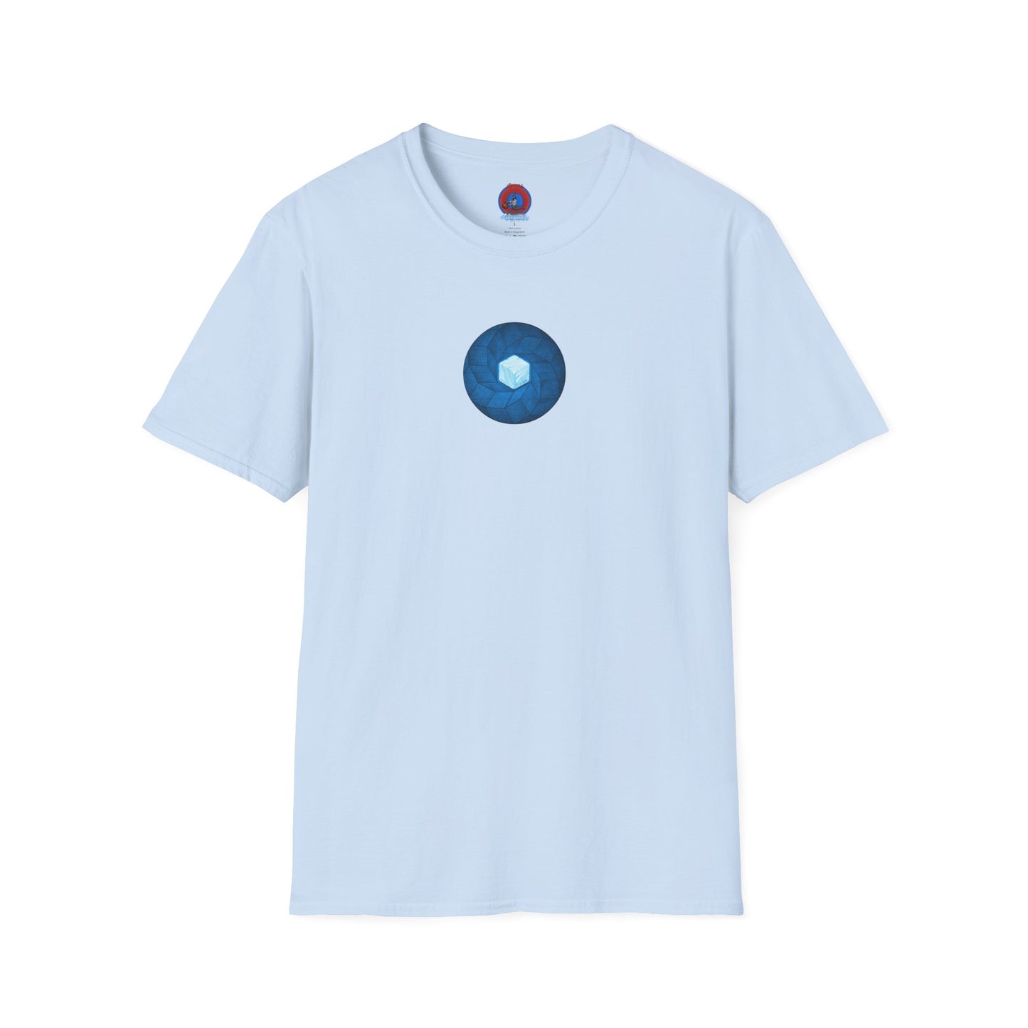 Coffee Traders Tee - Unisex Soft-Style - "Tasty Coffee" - paradoxical donut/cubed blue donut - variant 1 - It's Ice Cube's front/logo back