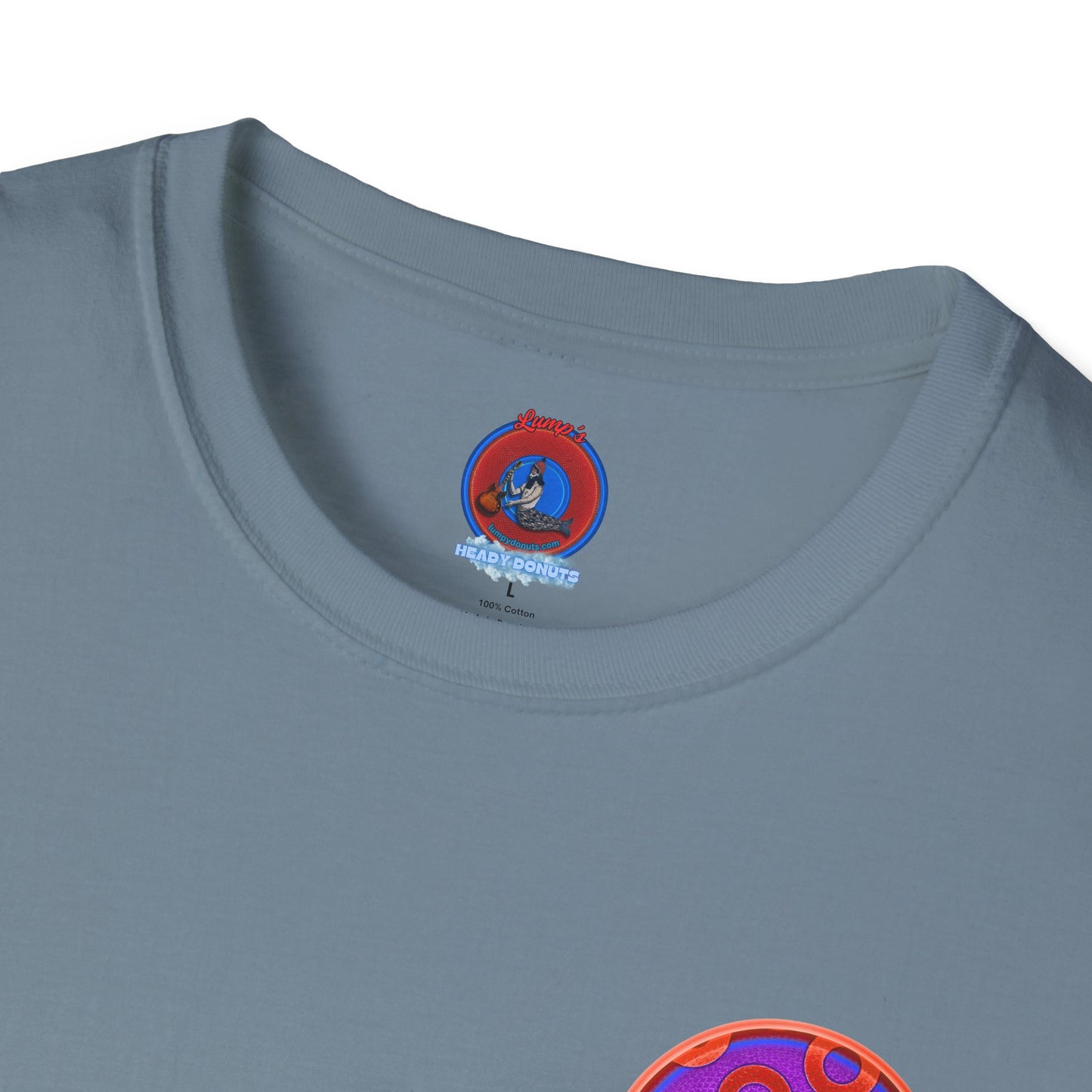 Classic Donut Tee - Unisex Soft-Style - "Wooked Cream - YEMSG Donut " -purple/red rustic paradox donut - variant 6