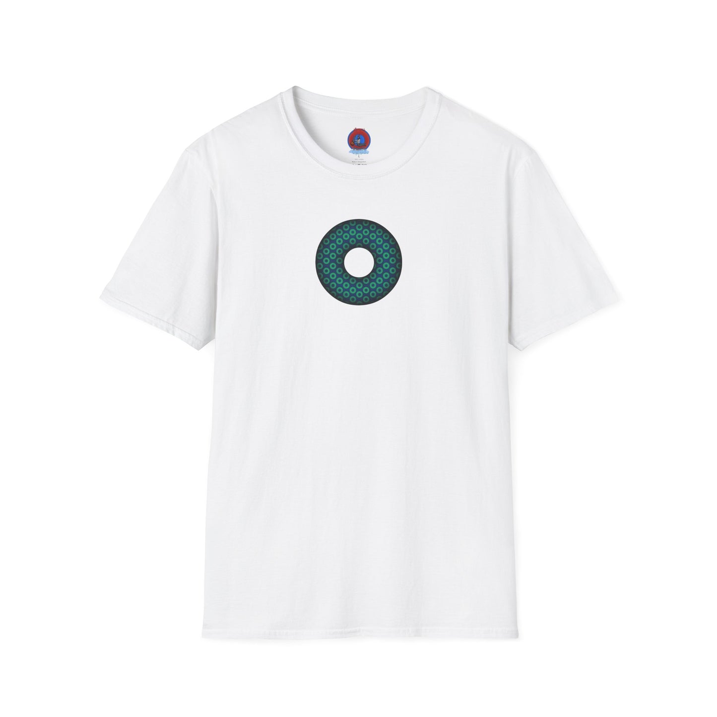 Plain Donuts/Unisex Soft-Style - "Plain Paradoxical Grided Donuts" - dark blue/teal donuts