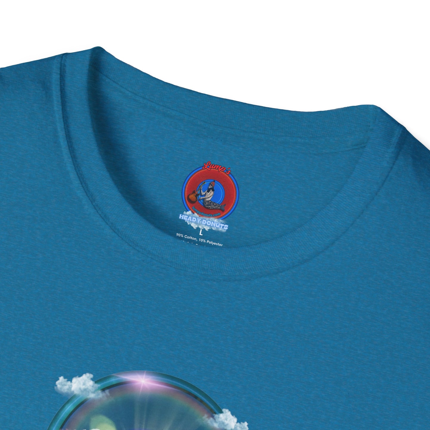 Classic Donut Tee - Unisex Soft-Style - "The Divided Donut" - vivid blue sky donut