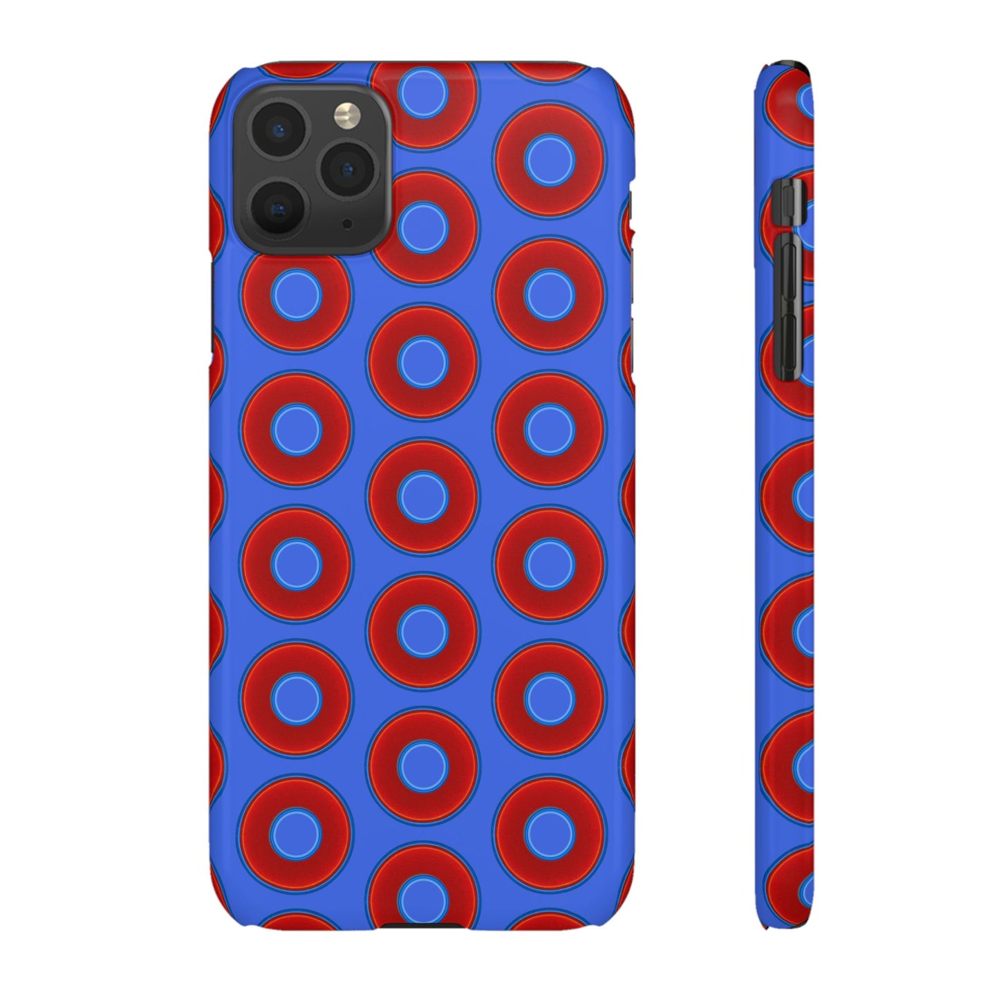 Lumpy Donut Snap Case - red vivid donut print w/royal blue background