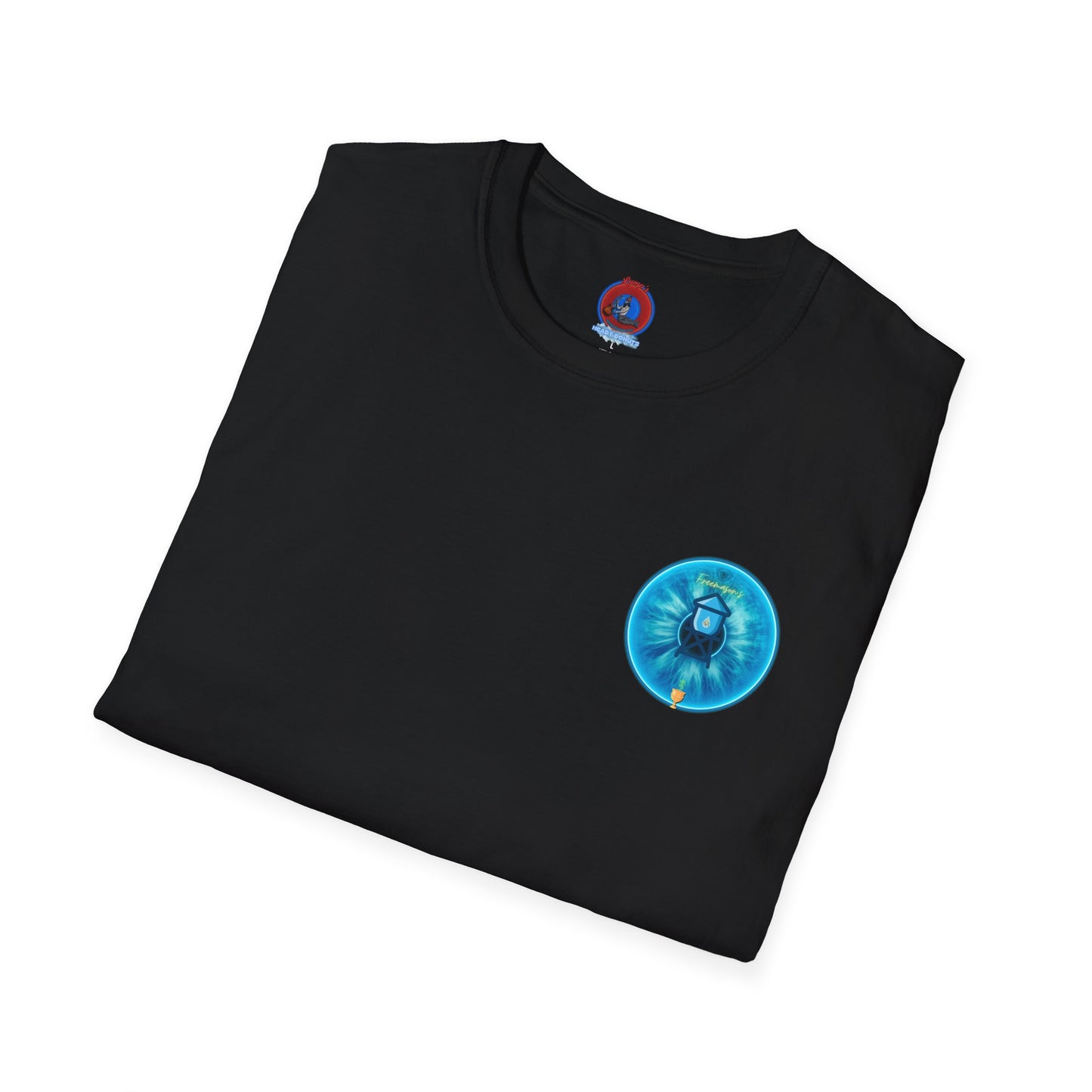 Classic Donut Tee - Unisex Soft-Style - "The Peering Donut of Opacity" - light blue idonut - variant 2