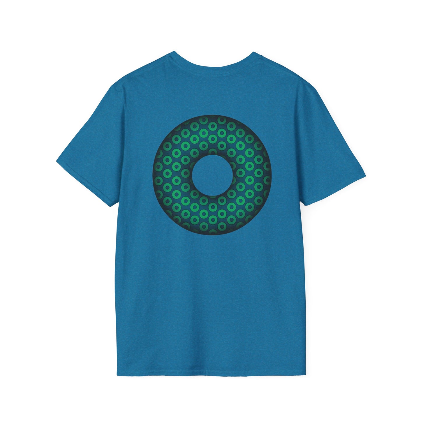 Plain Donuts/Unisex Soft-Style - "Plain Paradoxical Grided Donuts" - light green/midnight teal donuts