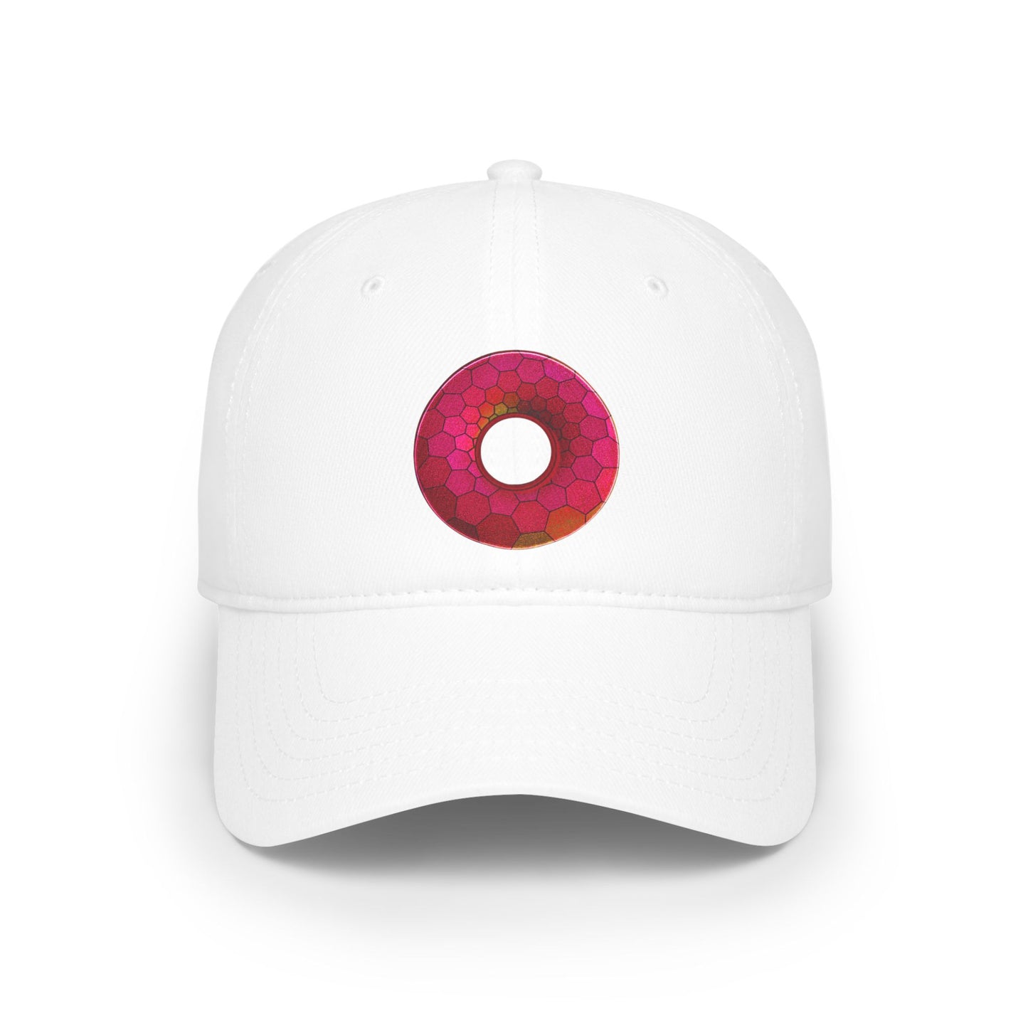 Lumpy Donut Baseball Cap - "Plain Hexadonut" - variant 3 - magenta hexadonut w/
