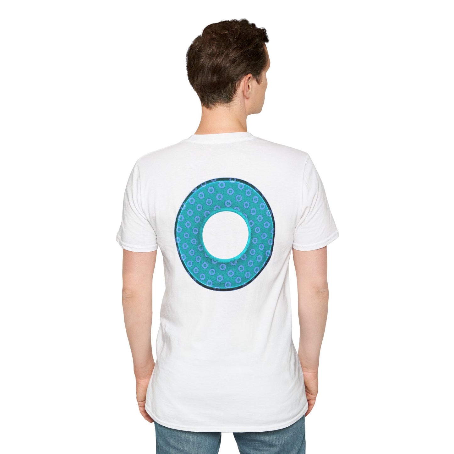 Plain Donuts/Unisex Soft-Style - "Plain Electric Paradoxical Donuts" - light teal/purple donuts