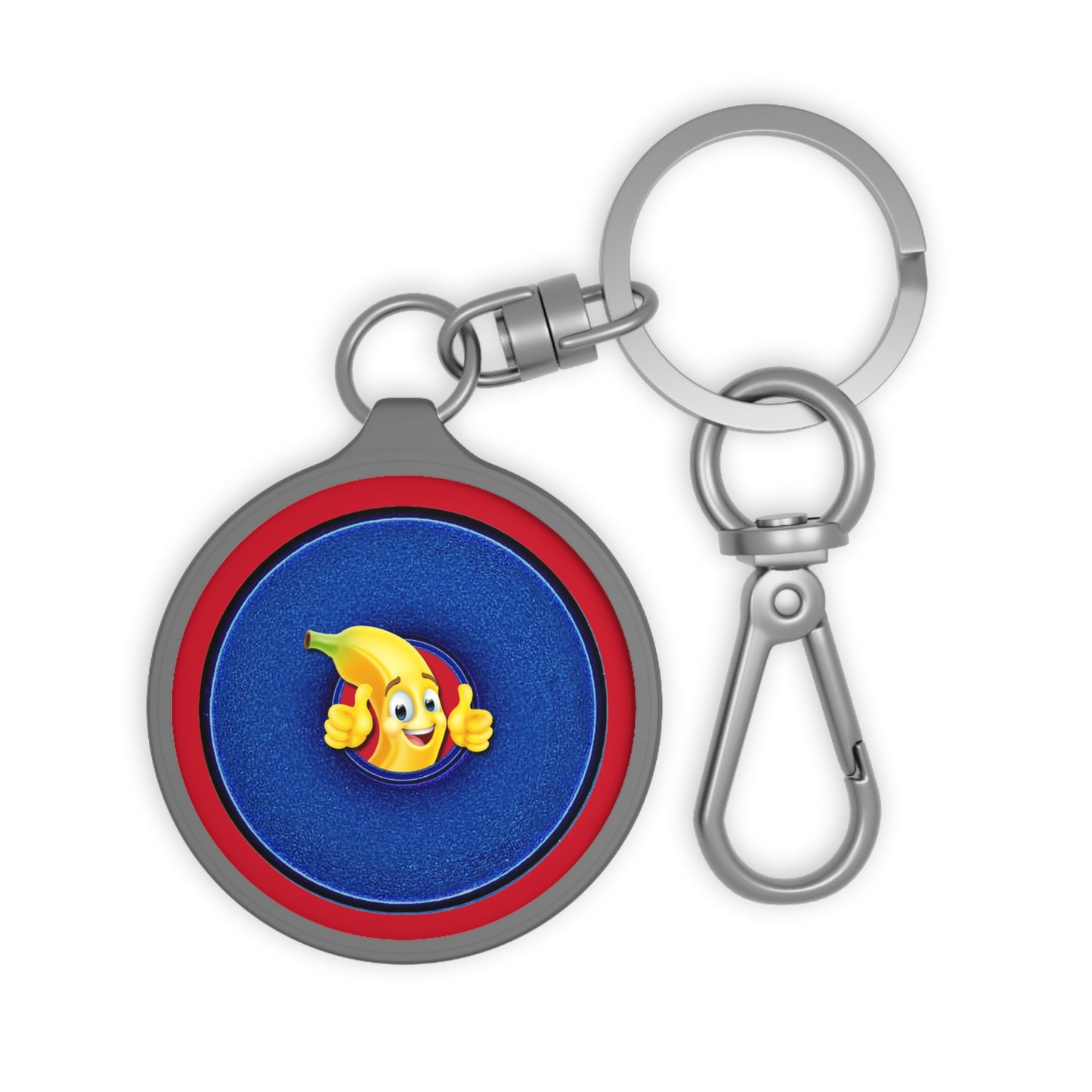 Lumpy Donut Keychain - "Dis Sheet, it's Bananas" - series 1.0 - variant 3 - blue donut