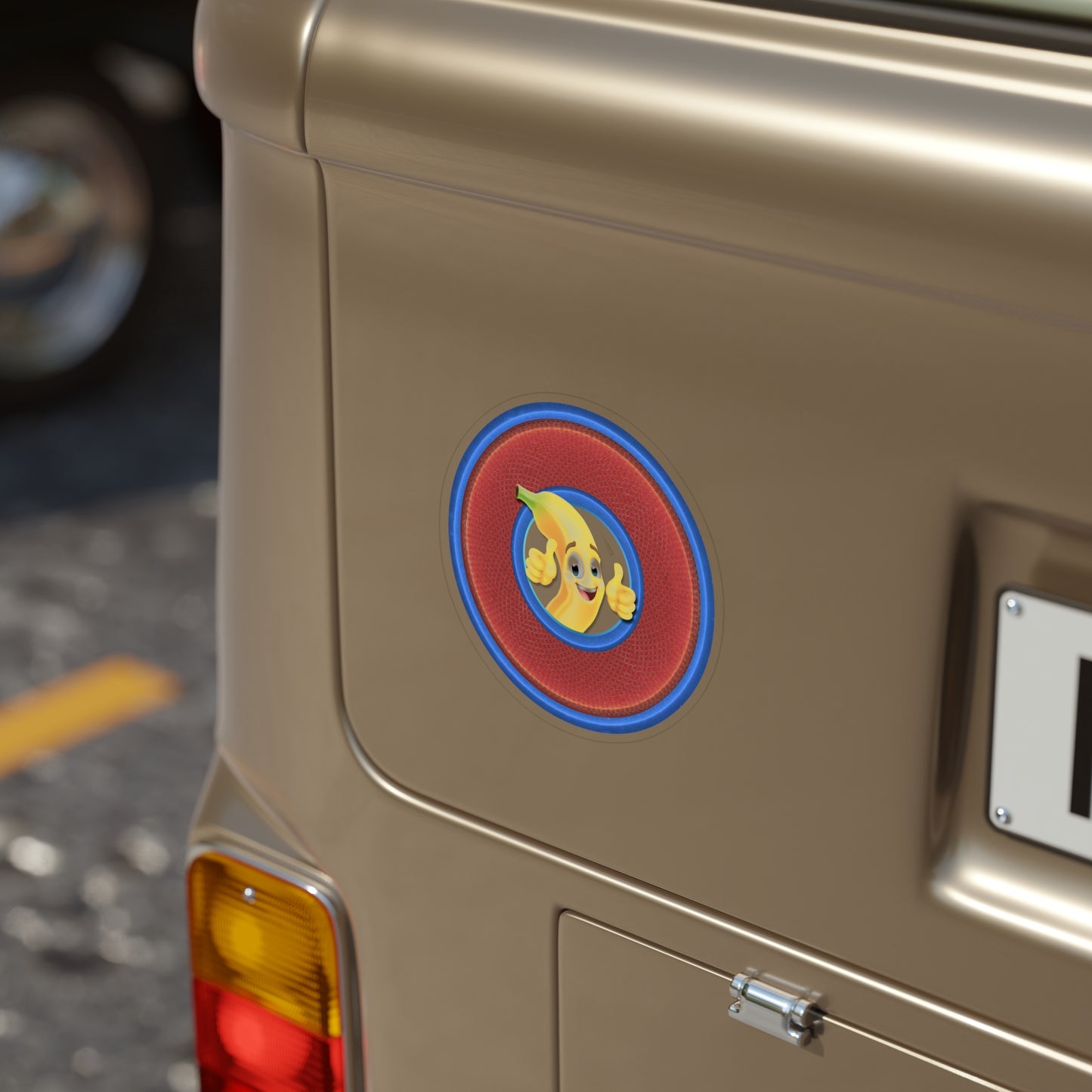 Donut Bumper/Outdoor Sticker - "Dis Sheet, it's Bananas" - variant 1 - red donut - [Die-Cut] 6"x 6"