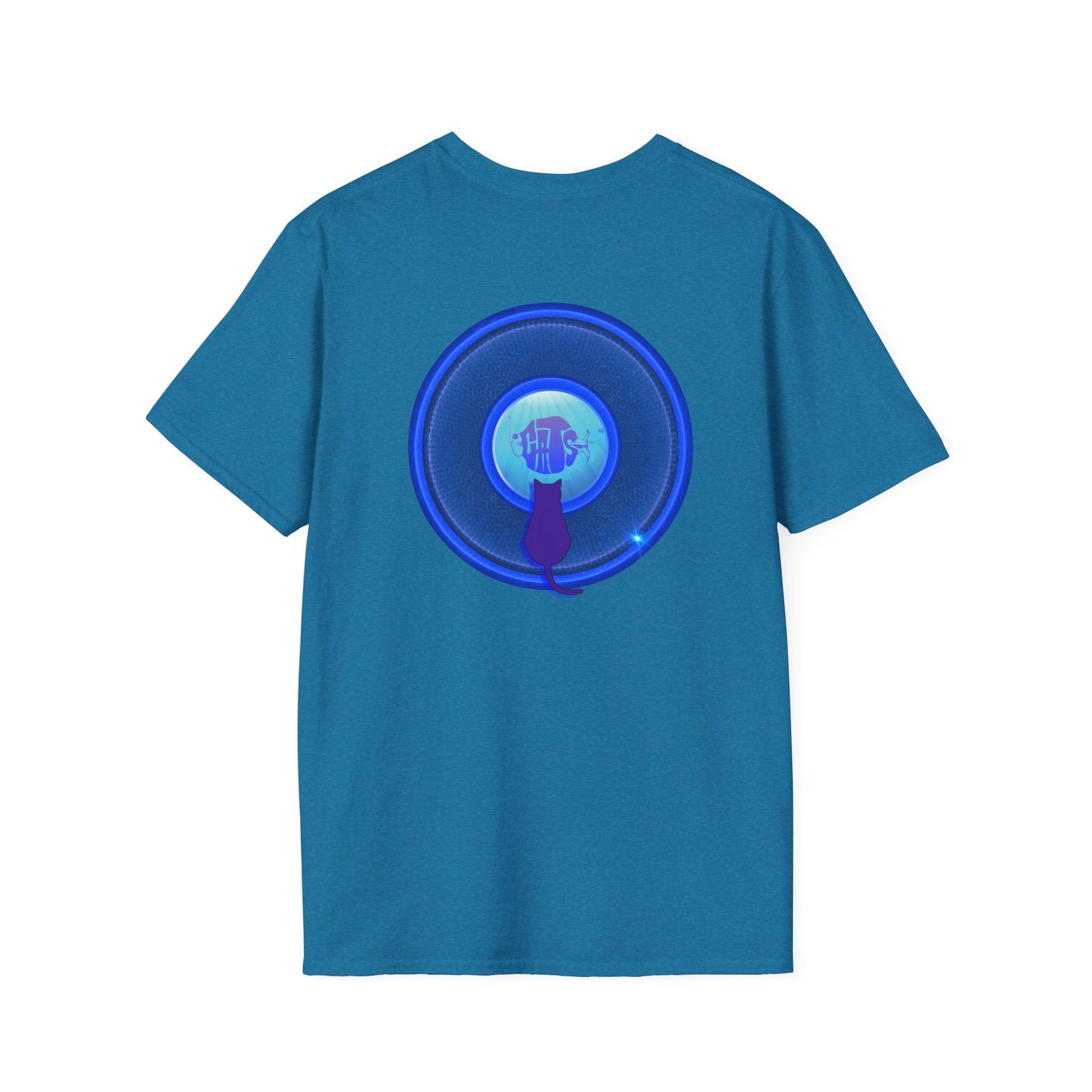 Classic Donut Tee - Unisex Soft-Style - "Cats: The Donut" - rustic blue/blue donut - variant 2