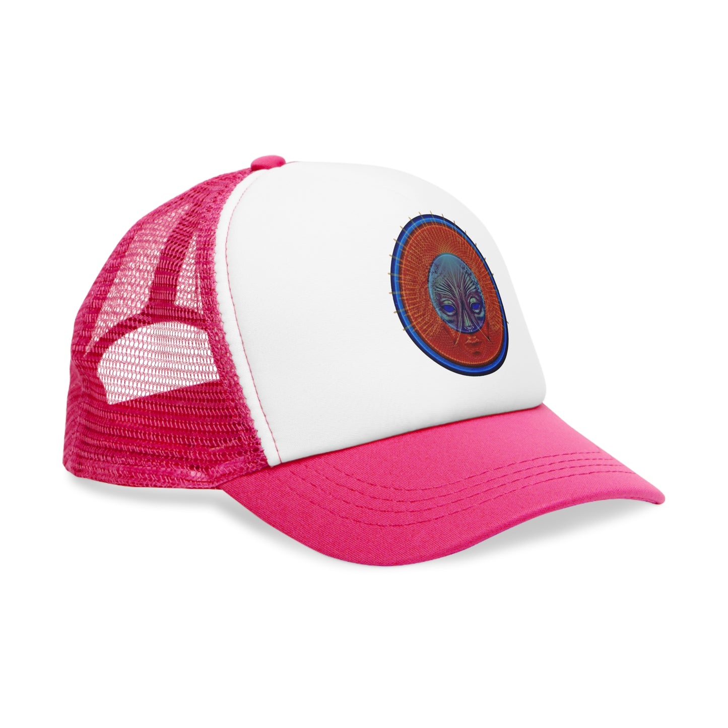 Lumpy Trucker Hat - "Conjurers of Awesome" - variant 2 - red donut