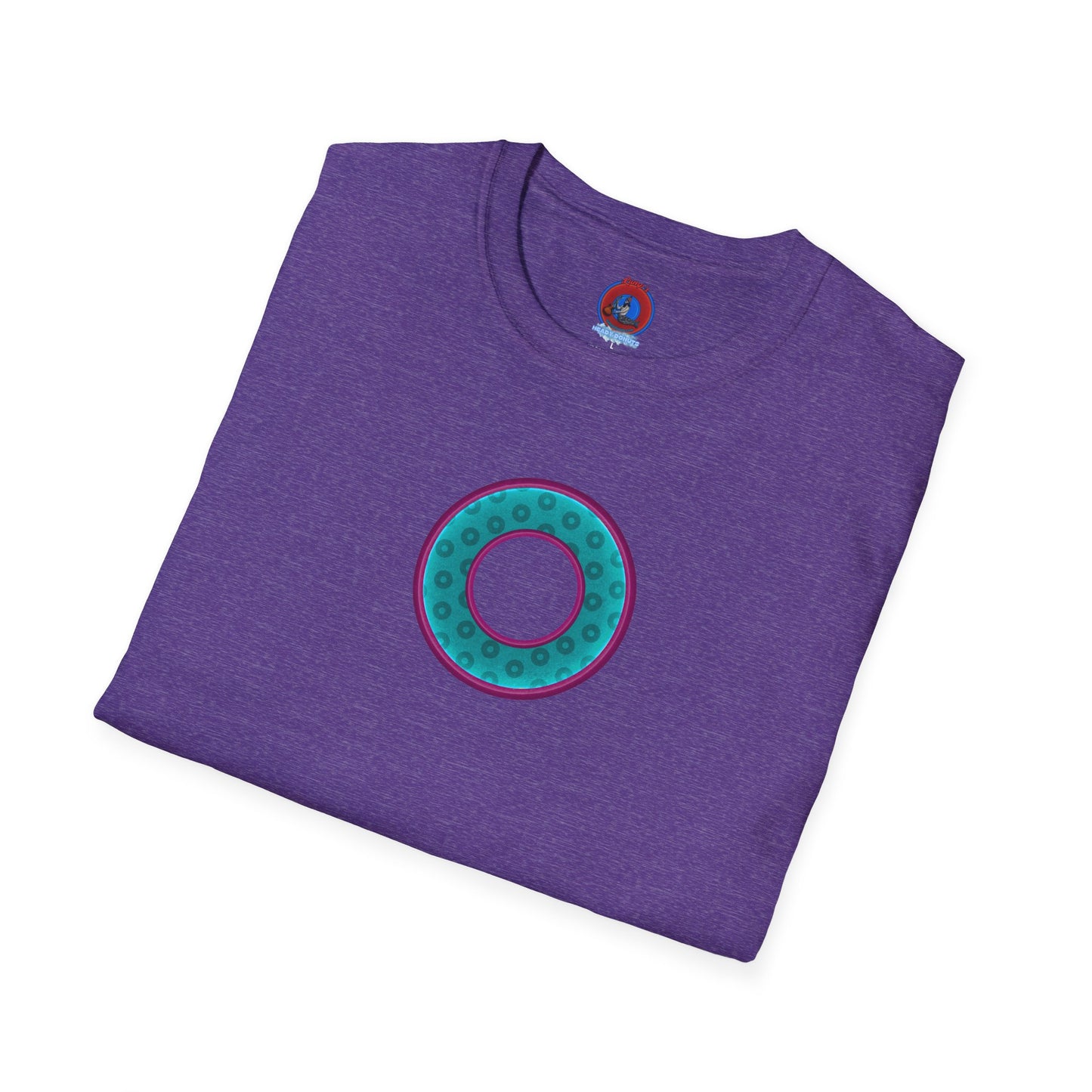 Plain Donuts/Unisex Soft-Style - "Plain Wide Mouthed Paradoxical Donuts" - teal/purple donuts