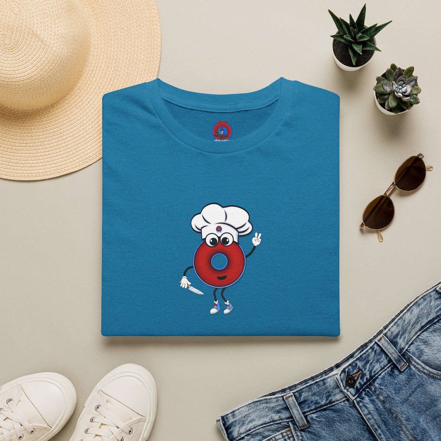Classic Donut Tee - Unisex Soft-Style - "My Phriend the Donut" - plump vivid red donut