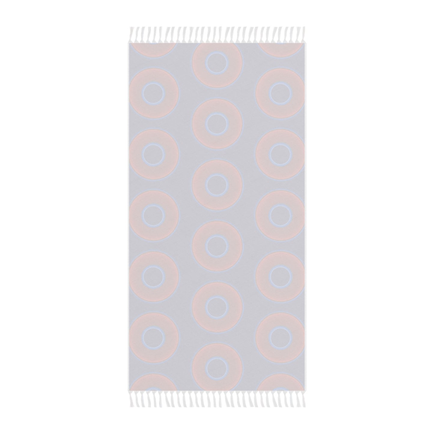 Oversized Lumpy Beach Towel - vivid red donuts w/purple background