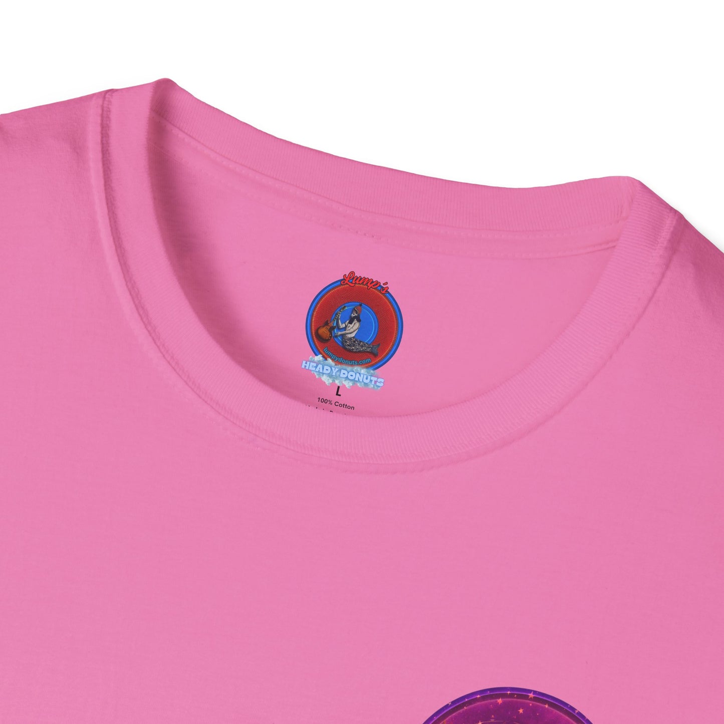 Classic Donut Tee - Unisex Soft-Style - "Pillow Donuts of Cotton" - vivid magenta pic donut