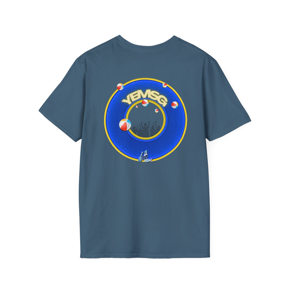Donut Tee - Unisex Soft-Style - "The Donut's Secret Ingredient? MSG" - vivid blue/yellow donut - variant 2