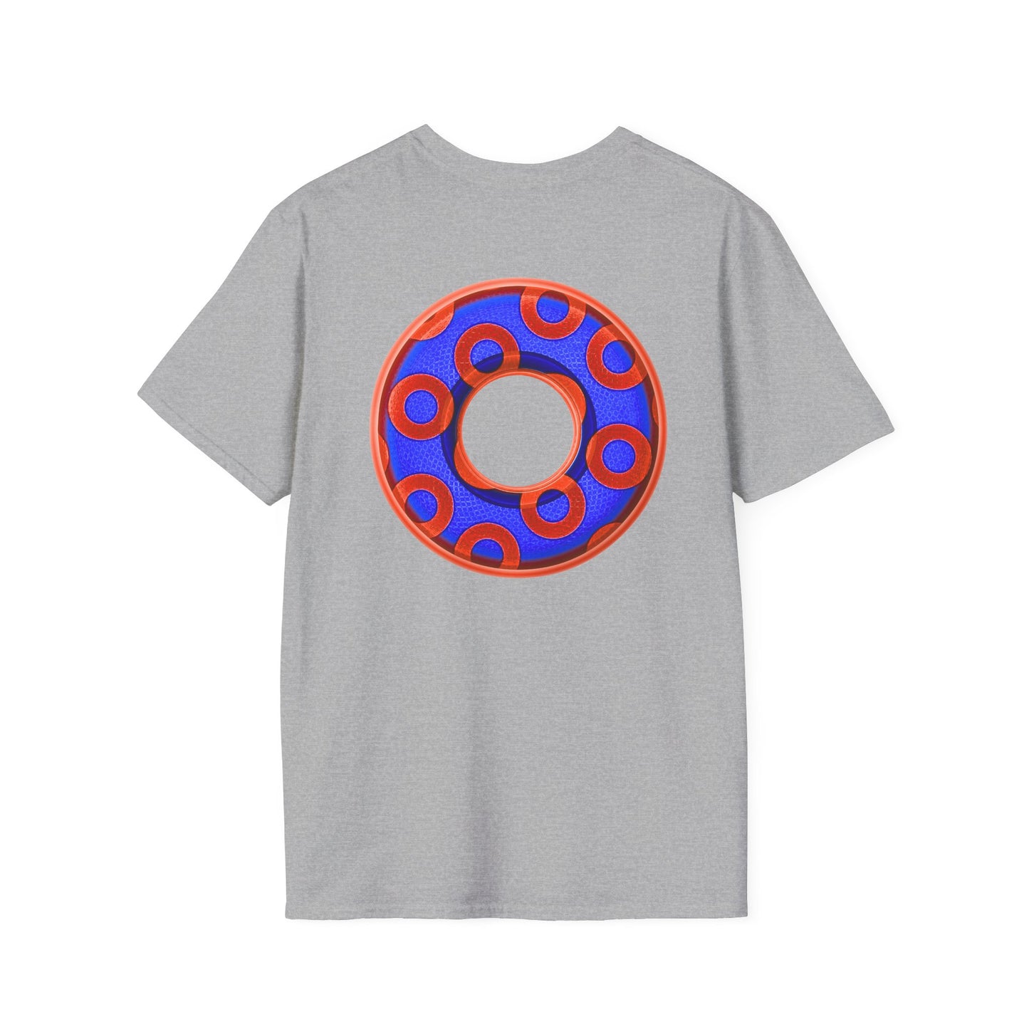 Plain Donuts/Unisex Soft-Style - "Plain Rustic Paradoxical Donuts" - electric blue/red donuts