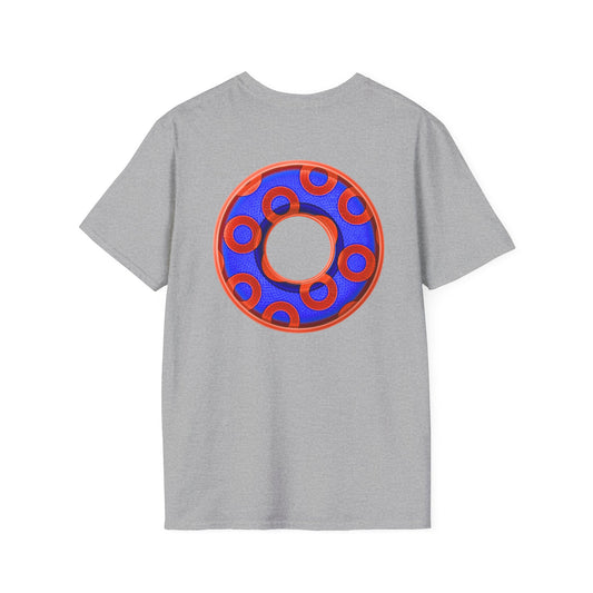 Plain Donuts/Unisex Soft-Style - "Plain Rustic Paradoxical Donuts" - electric blue/red donuts