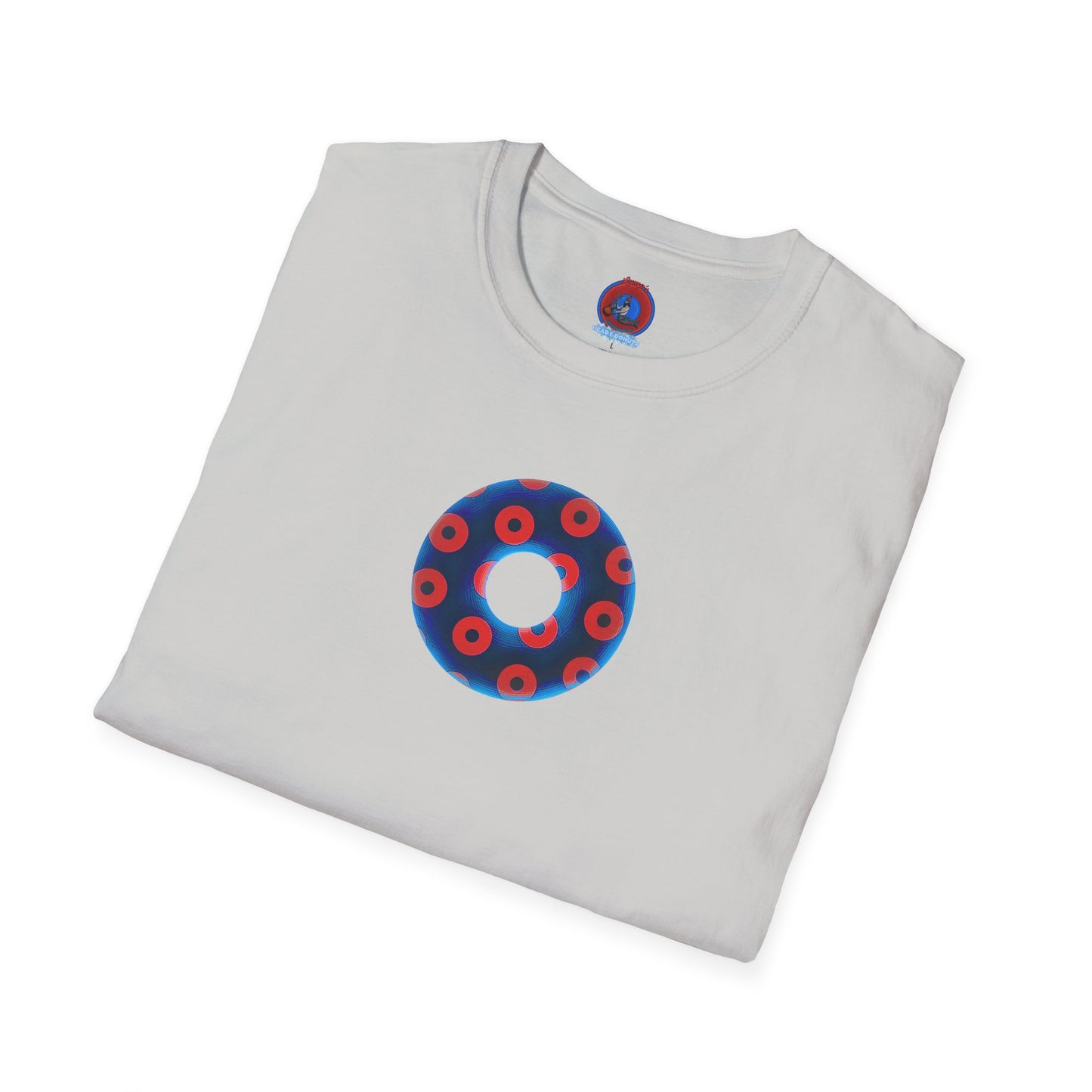Plain Donuts/Unisex Soft-Style - "Plain Blimpy Paradoxical Donuts" - royal blue/bright red donuts