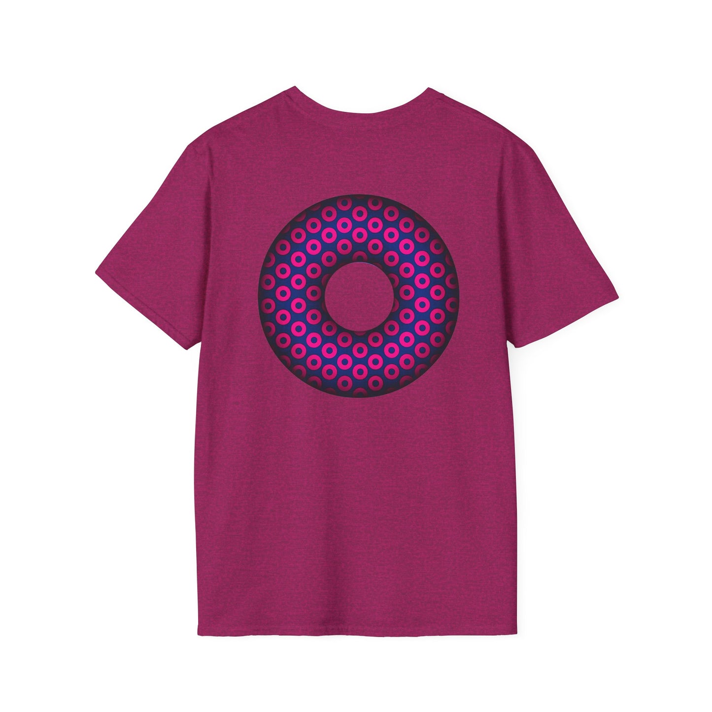 Plain Donuts/Unisex Soft-Style - "Plain Paradoxical Grided Donuts" - light magenta/dark blue donuts