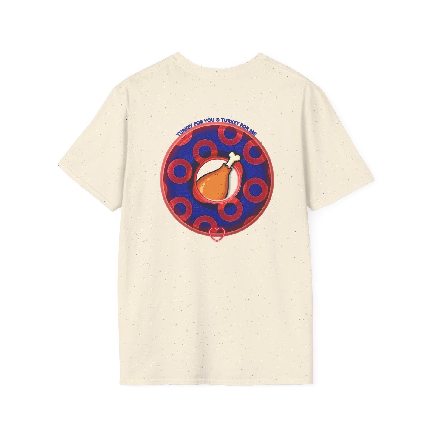 Classic Donut Tee - Unisex Soft-Style - "Turducken Donut Madness" - blue/red rustic paradox donut - holiday edition
