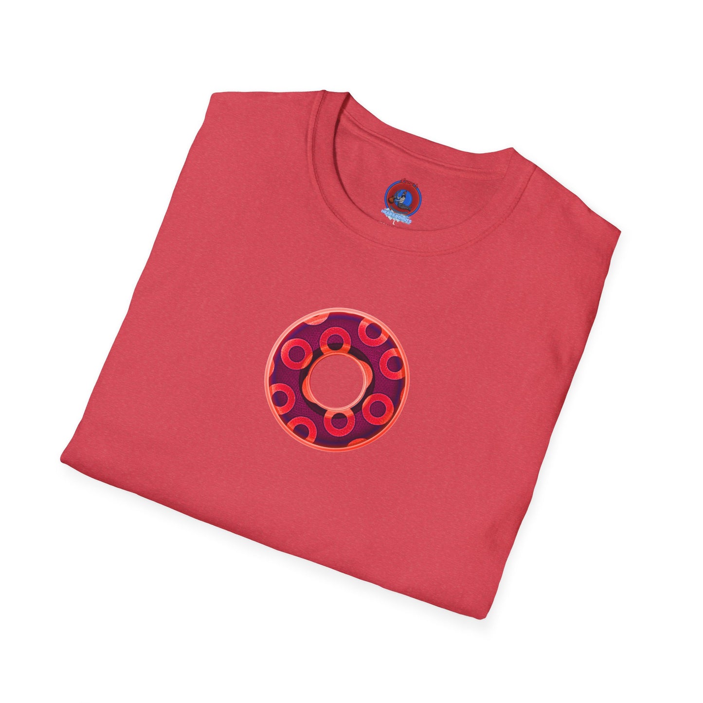 Plain Donuts/Unisex Soft-Style - "Plain Rustic Paradoxical Donuts" - bright red/burgundy donuts