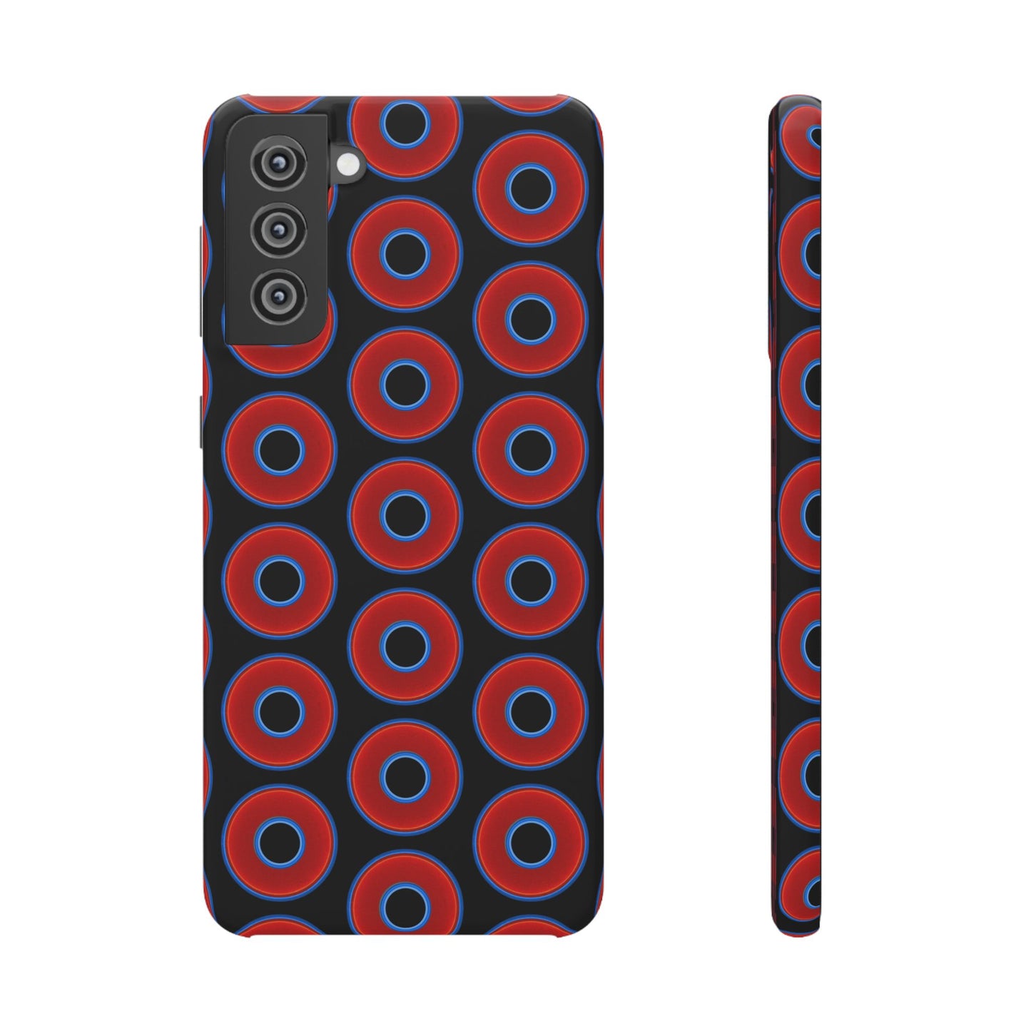 Lumpy Donut Snap Case - red vivid donut print w/black background