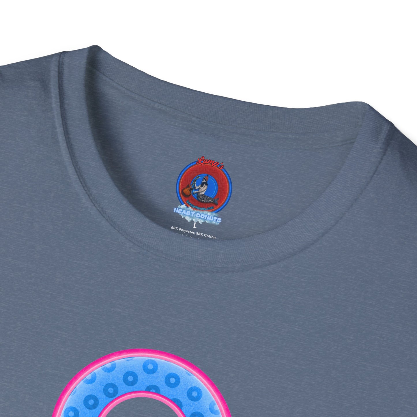Plain Donuts/Unisex Soft-Style - "Plain Wide Mouthed Paradoxical Donuts" - light blue/pink donuts