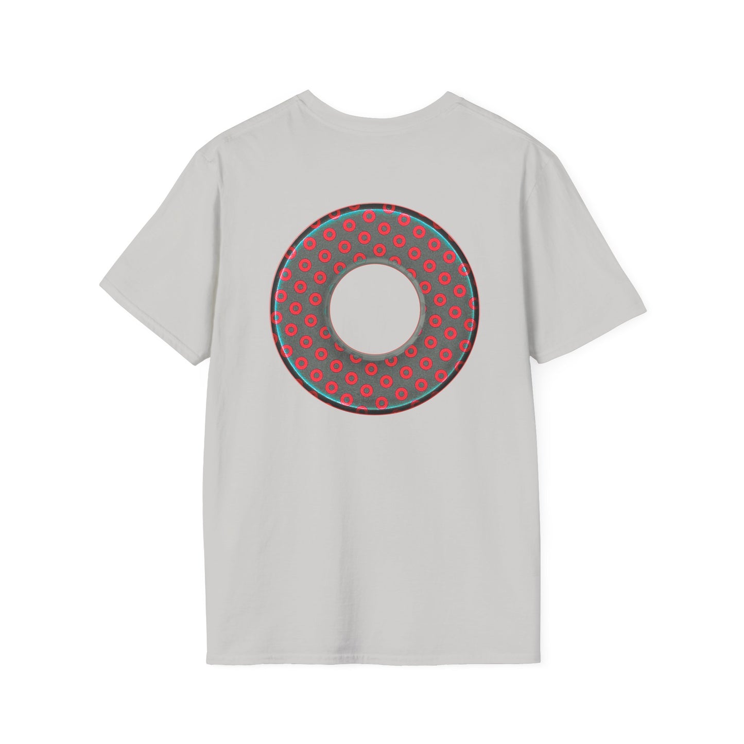 Plain Donuts/Unisex Soft-Style - "Plain Electric Paradoxical Donuts" - dark teal/red donuts