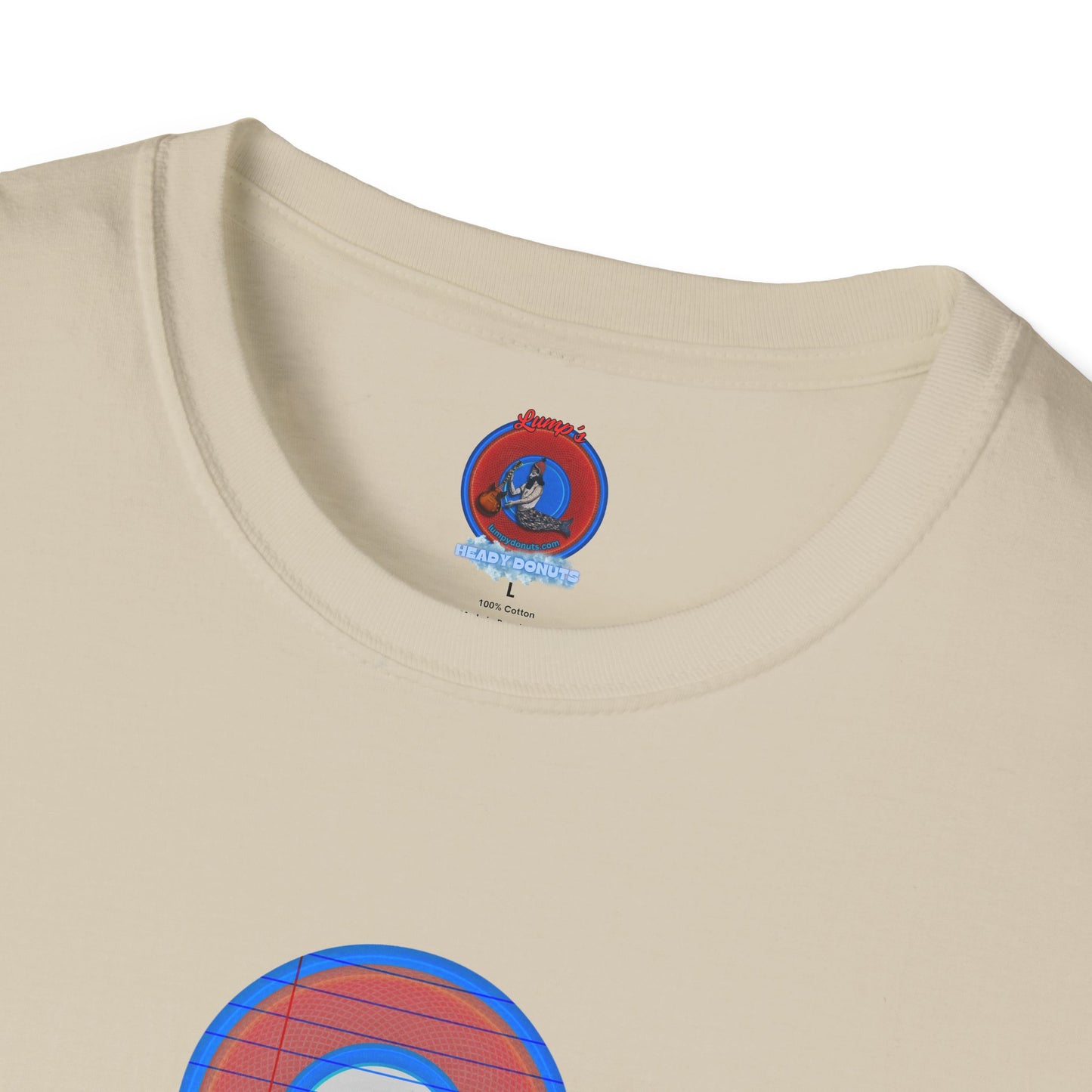 Coffee Traders Tee - Unisex Soft-Style - "Tasty Coffee" - paradoxical donut/rustic red donut - variant 1 - tasty front/logo back