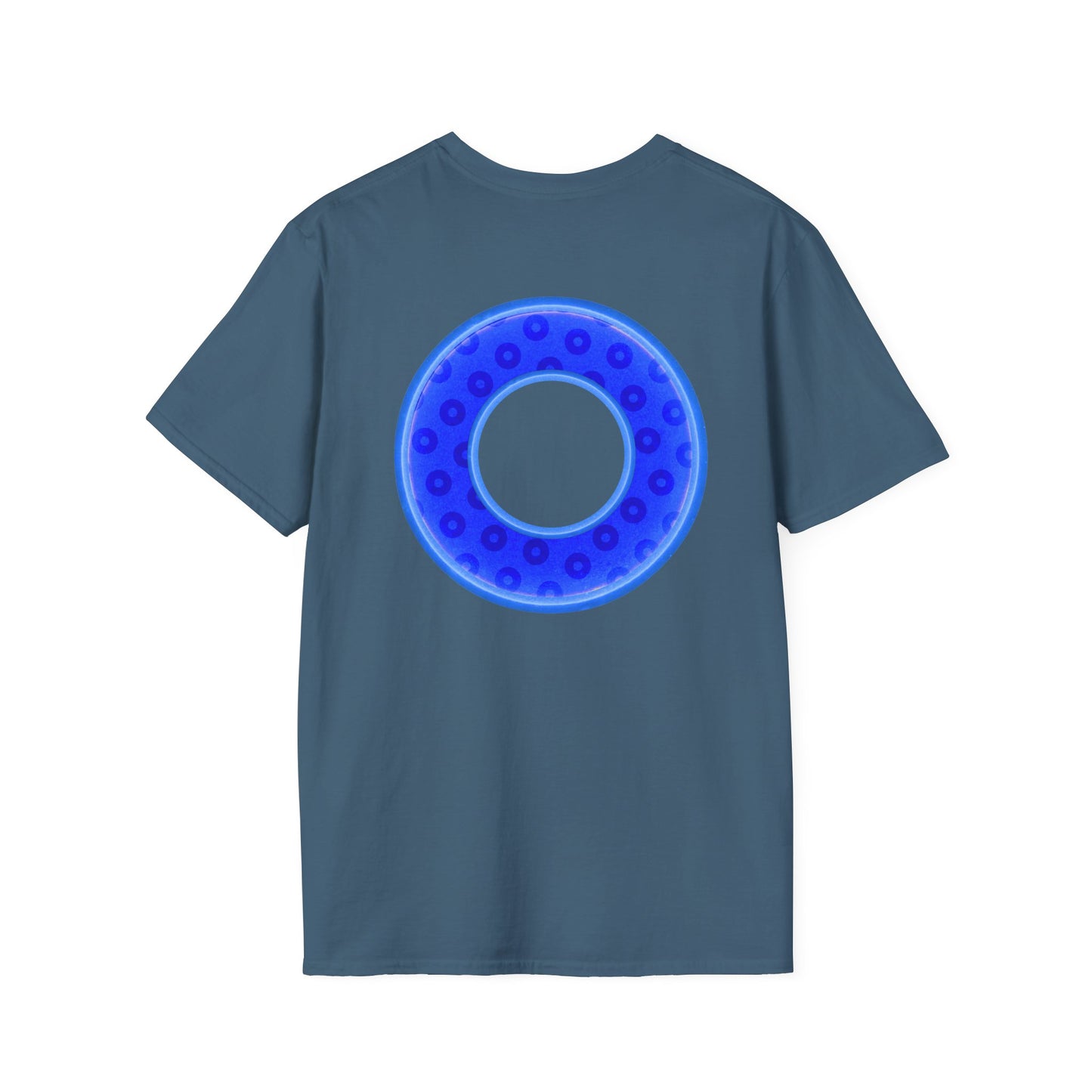 Plain Donuts/Unisex Soft-Style - "Plain Wide Mouthed Paradoxical Donuts" - bright blue/light blue blue donuts