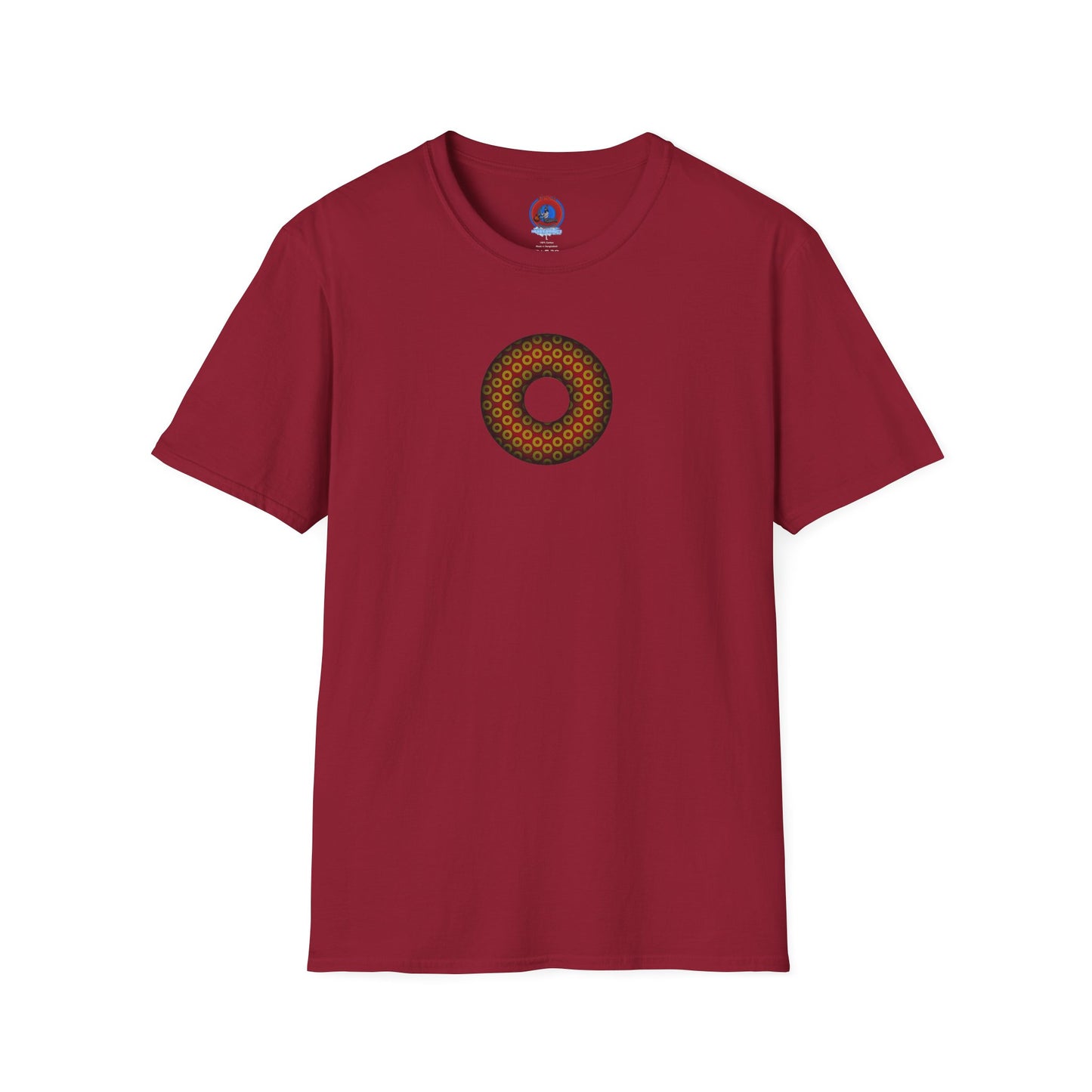 Plain Donuts/Unisex Soft-Style - "Plain Paradoxical Grided Donuts" - gold/burgundy donuts