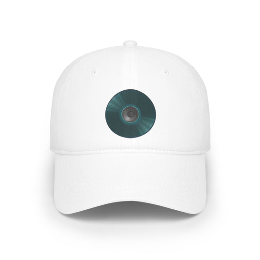 Lumpy Donut Baseball Cap - "Plain Speaker Donut" - dark teal vivid record donut w/